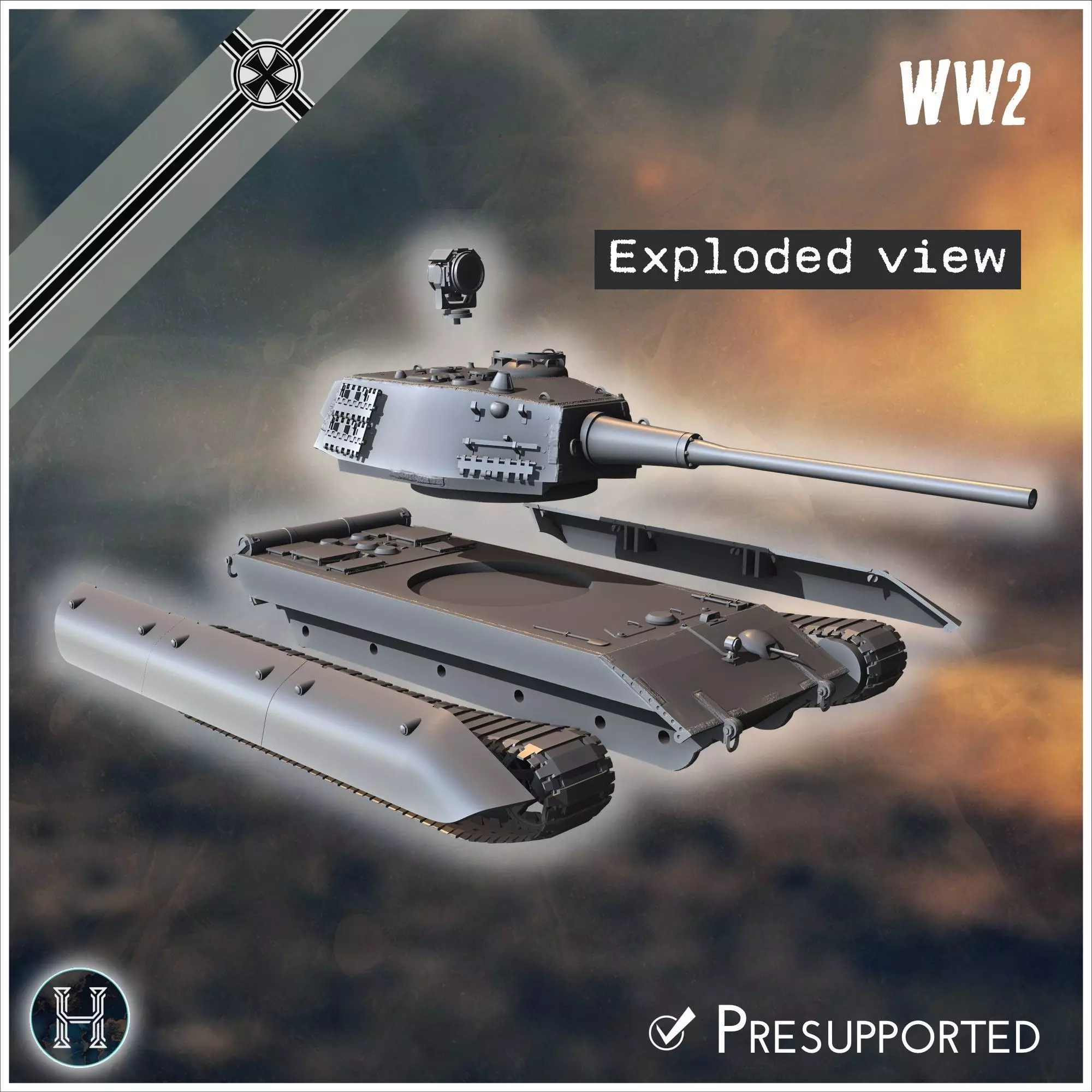 E-100 Ausf K Entwicklung super-heavy tank - Germany Eastern West 3D print model_12