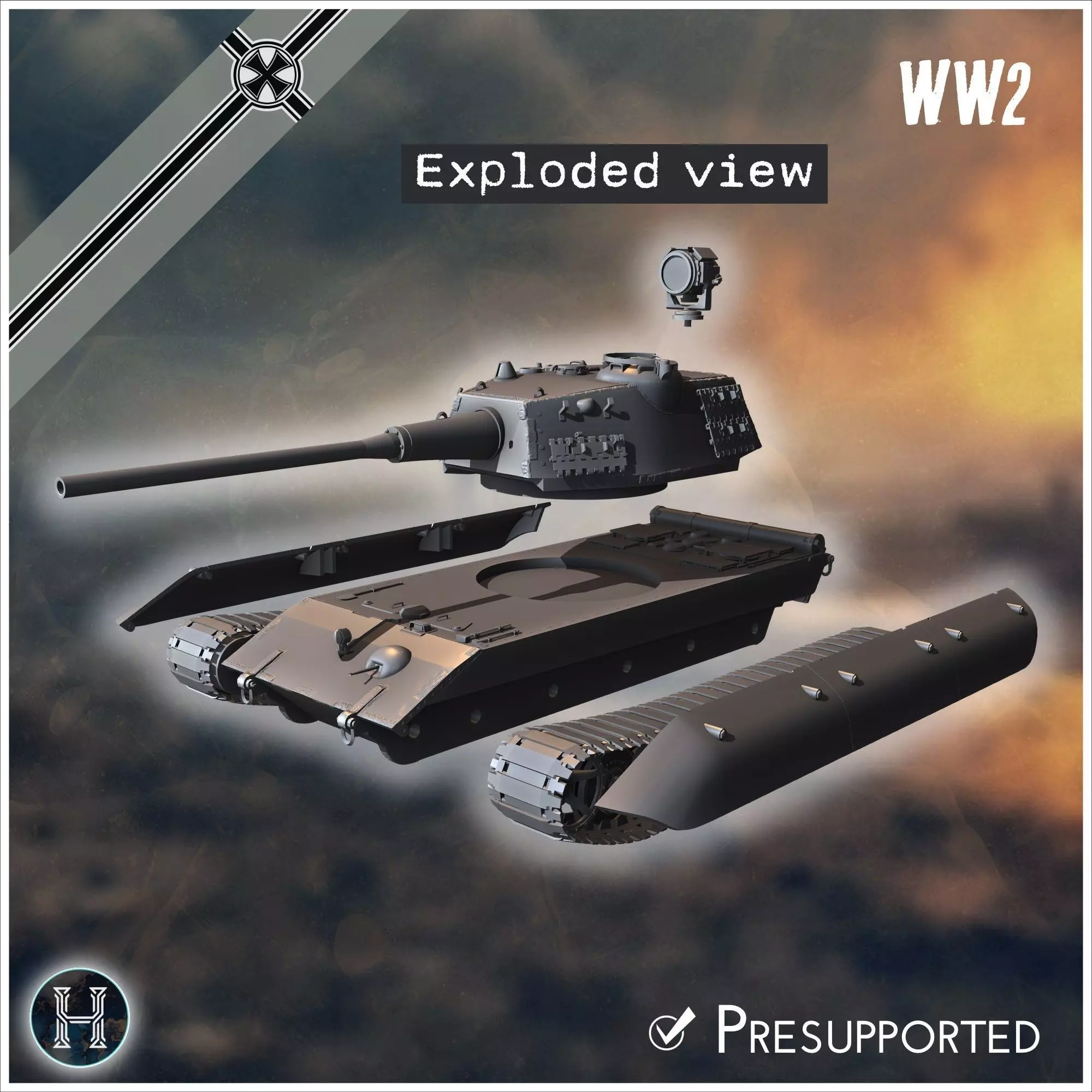 E-100 Ausf K Entwicklung super-heavy tank - Germany Eastern West 3D print model_9