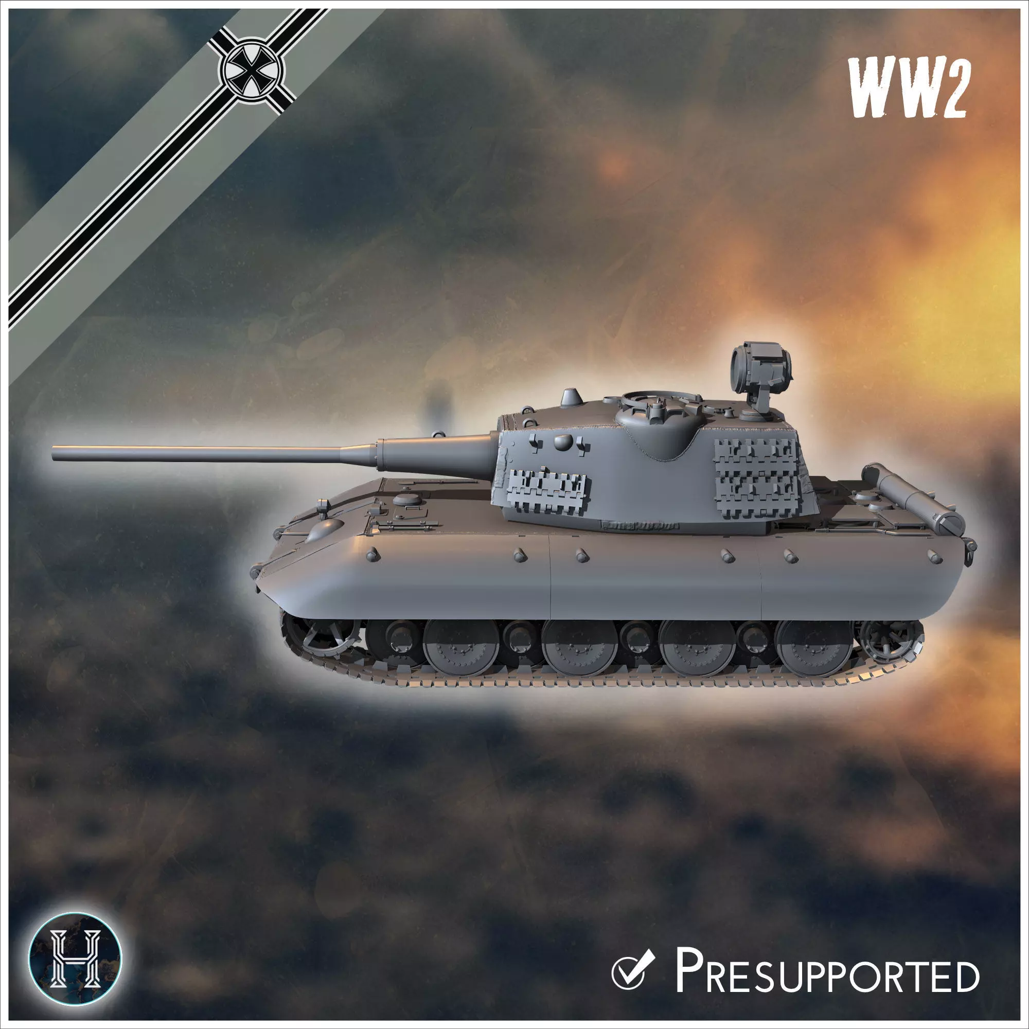 E-100 Ausf K Entwicklung super-heavy tank - Germany Eastern West 3D print model_6