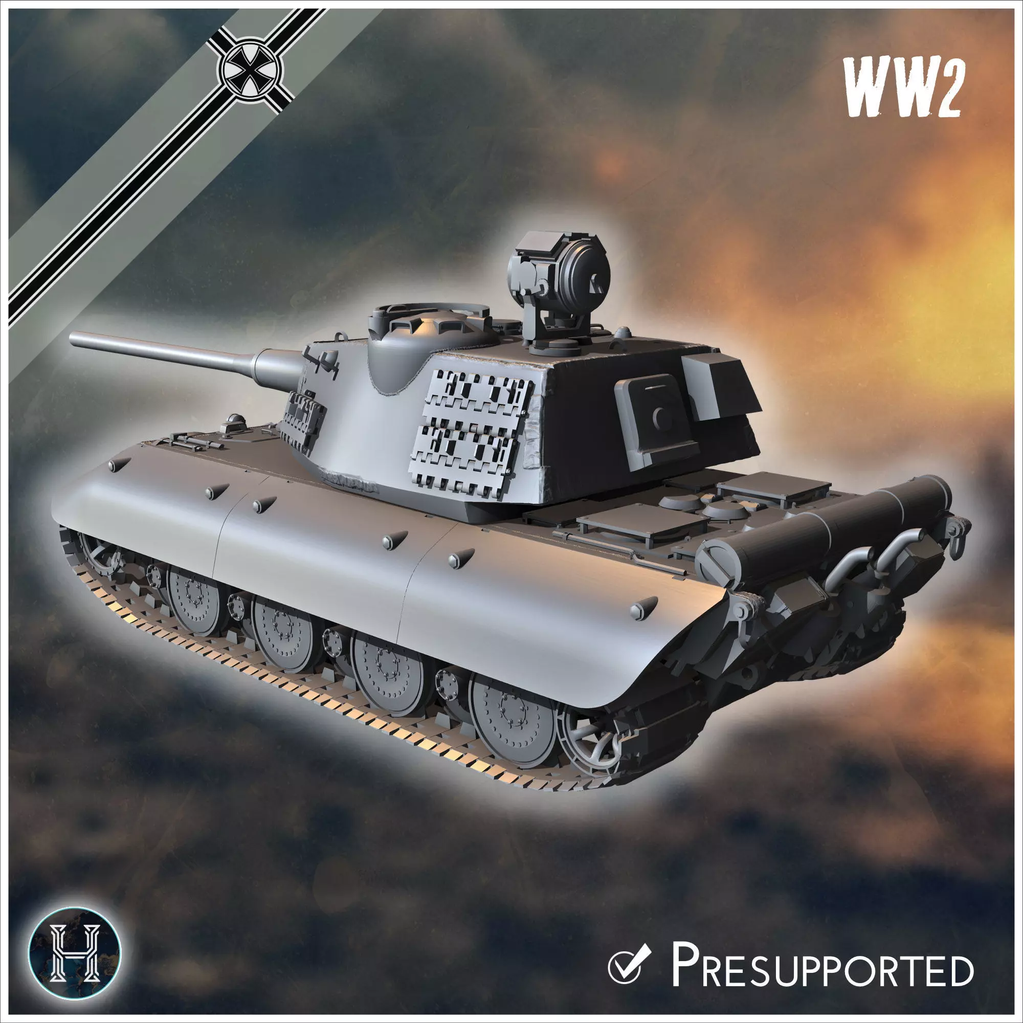 E-100 Ausf K Entwicklung super-heavy tank - Germany Eastern West 3D print model_3