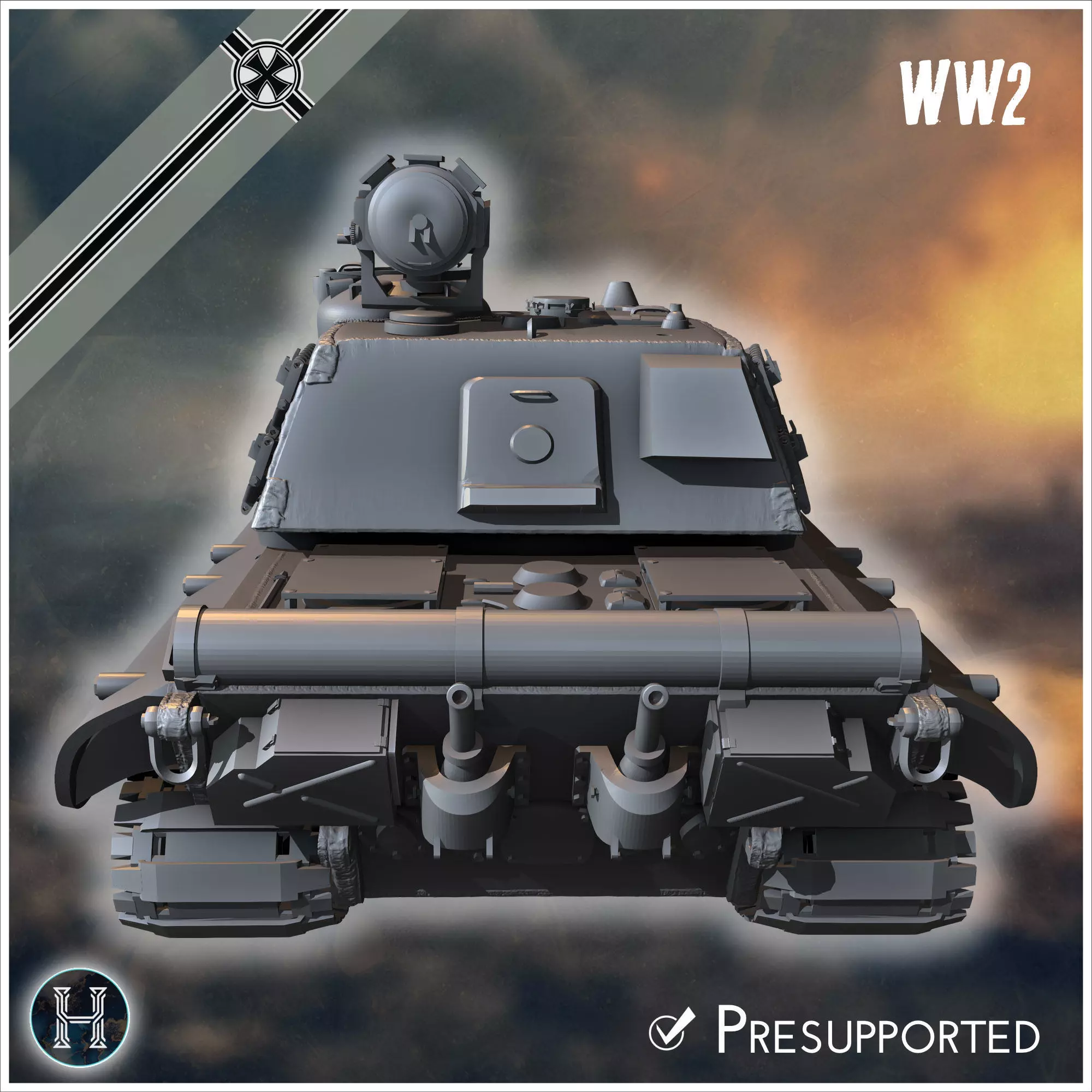 E-100 Ausf K Entwicklung super-heavy tank - Germany Eastern West 3D print model_2