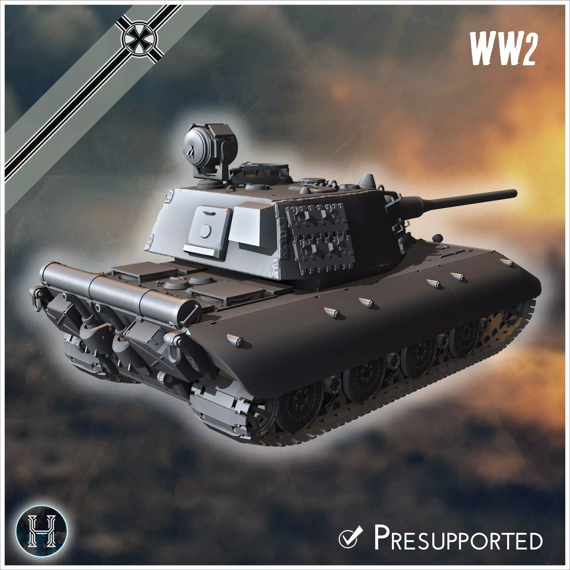 E-100 Ausf K Entwicklung super-heavy tank - Germany Eastern West 3D print model_1