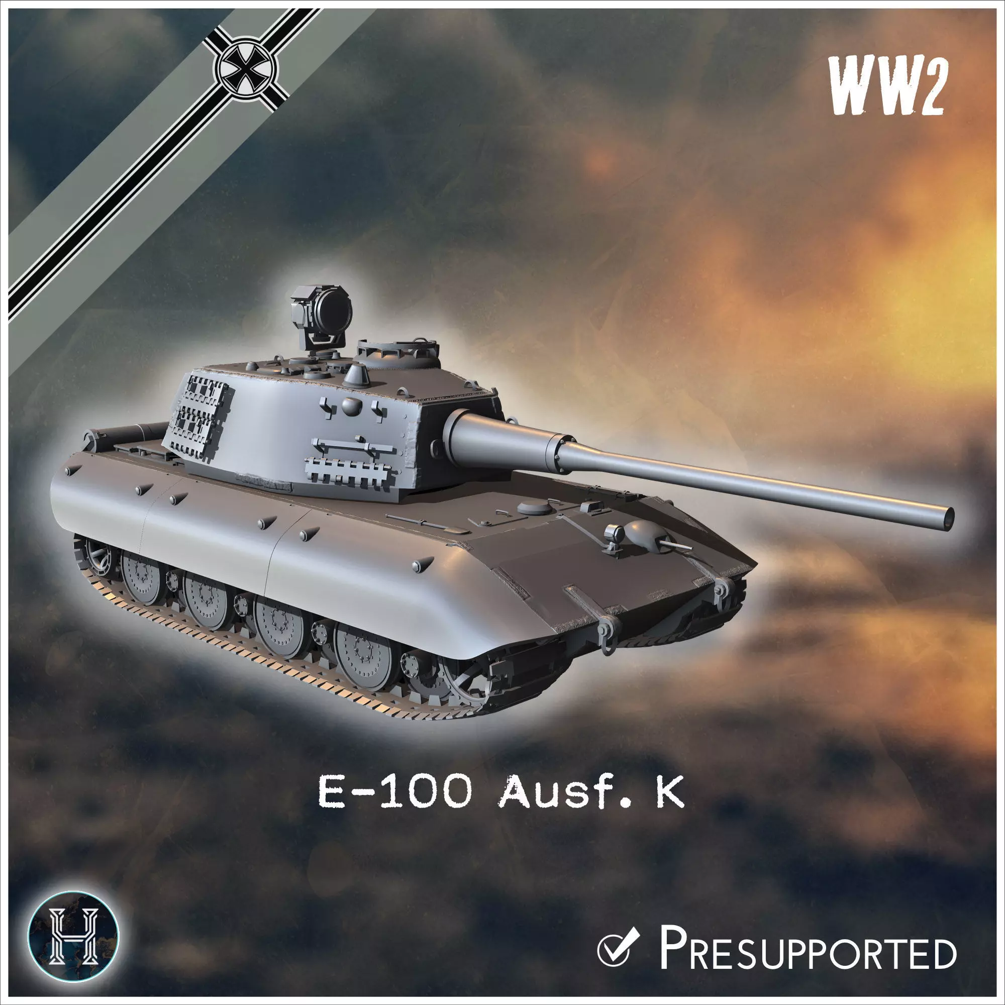 E-100 Ausf K Entwicklung super-heavy tank - Germany Eastern West 3D print model_0