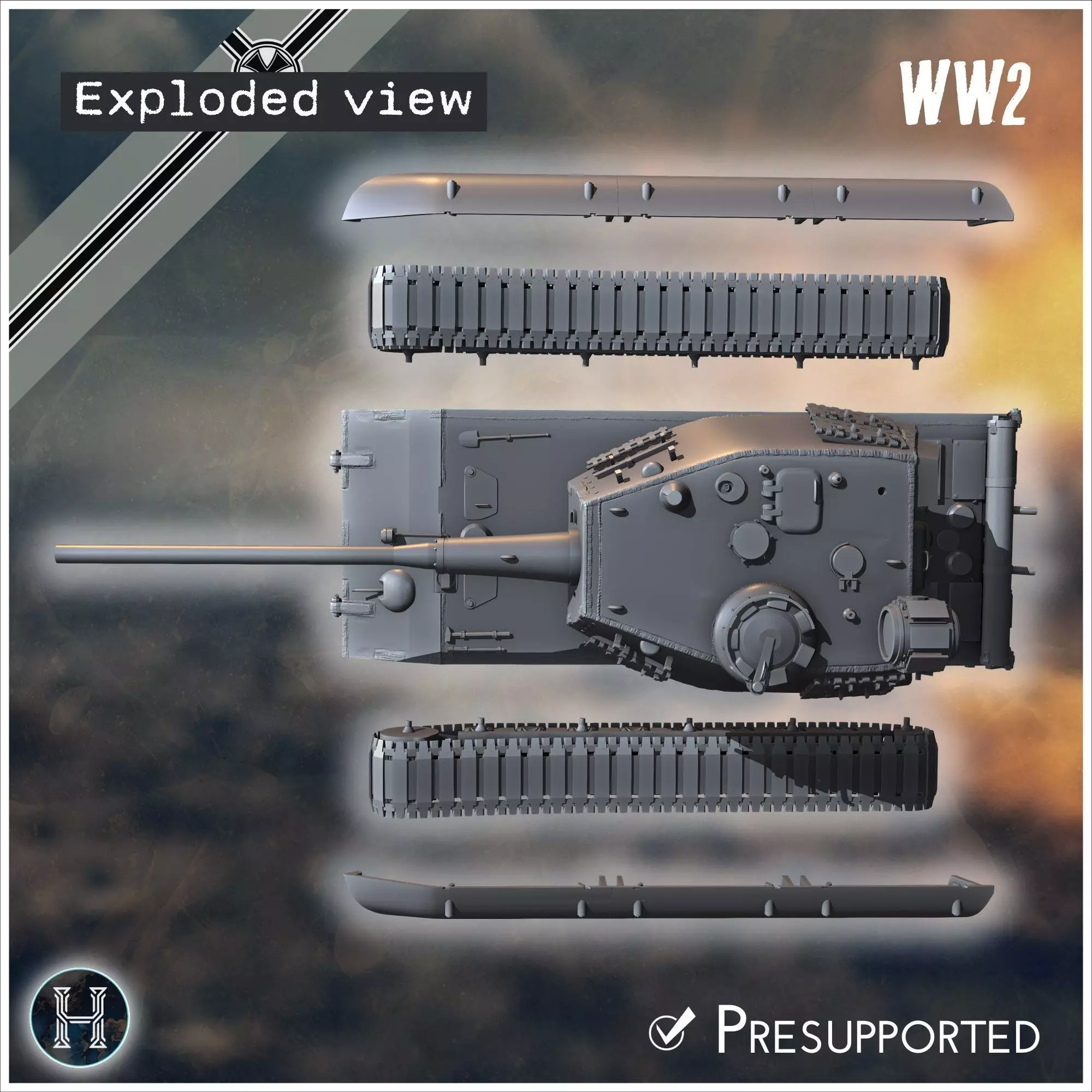E-100 Ausf K Entwicklung super-heavy tank - Germany Eastern West 3D print model_4