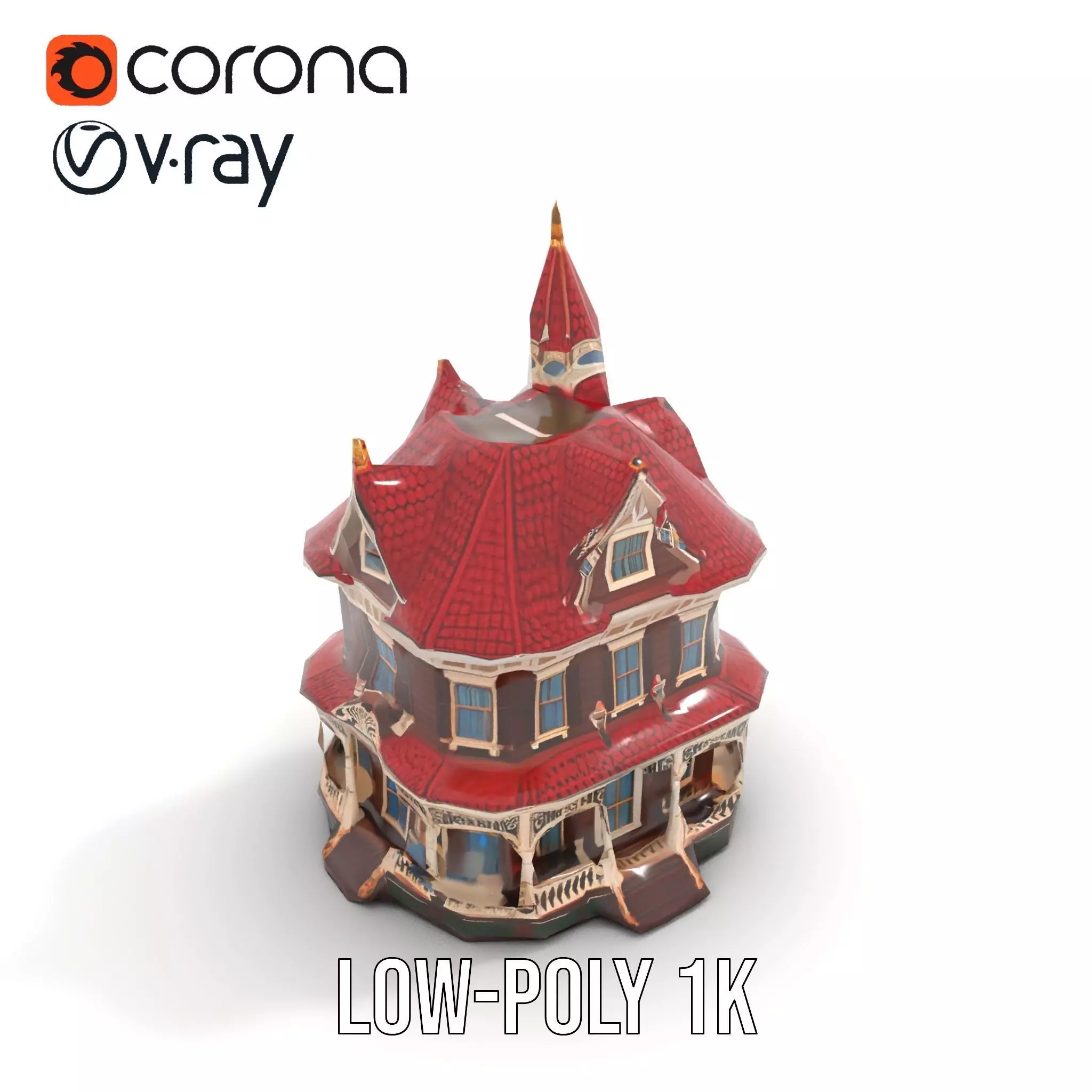 Victorian House model pack Low-poly 3D model_19