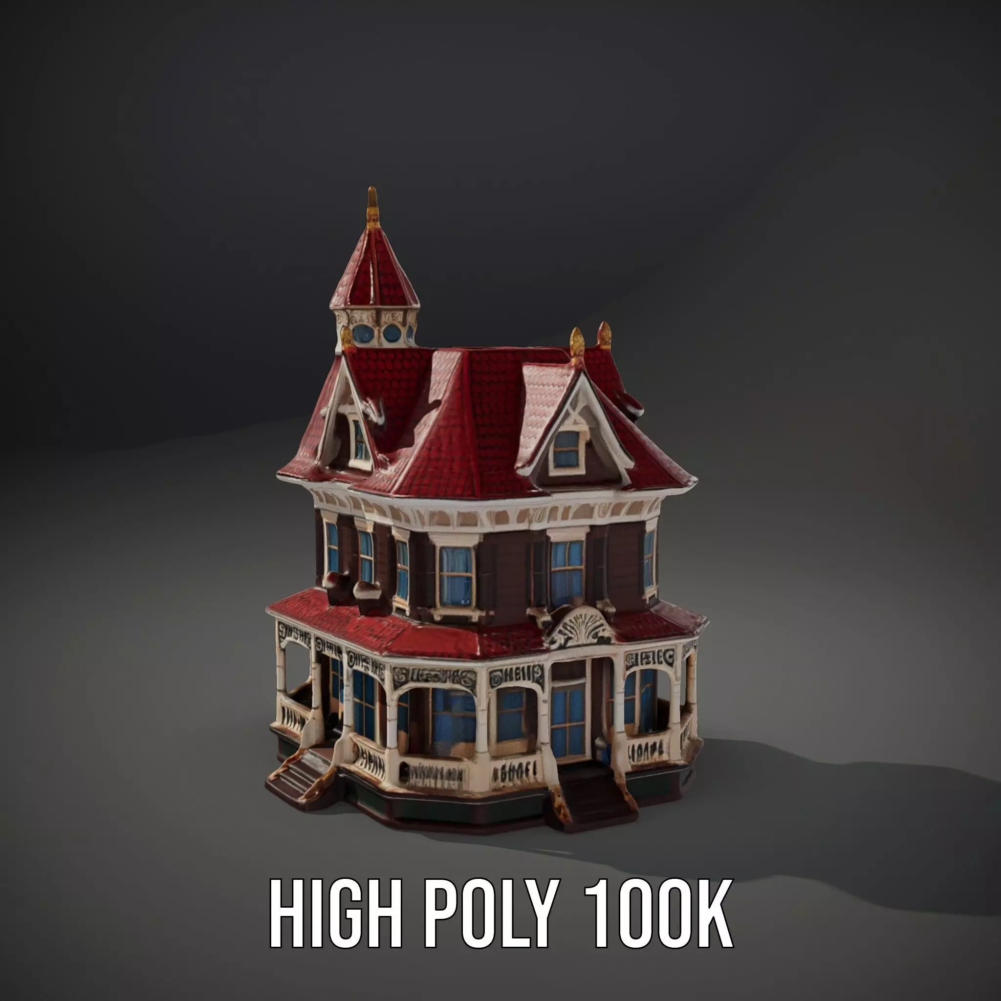 Victorian House model pack Low-poly 3D model_8
