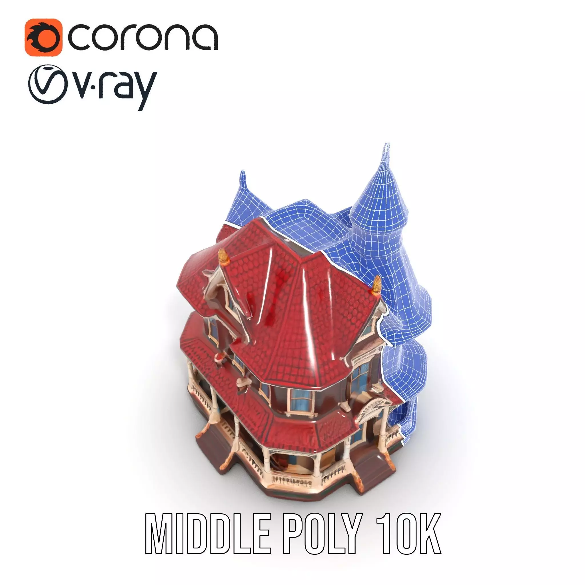 Victorian House model pack Low-poly 3D model_27