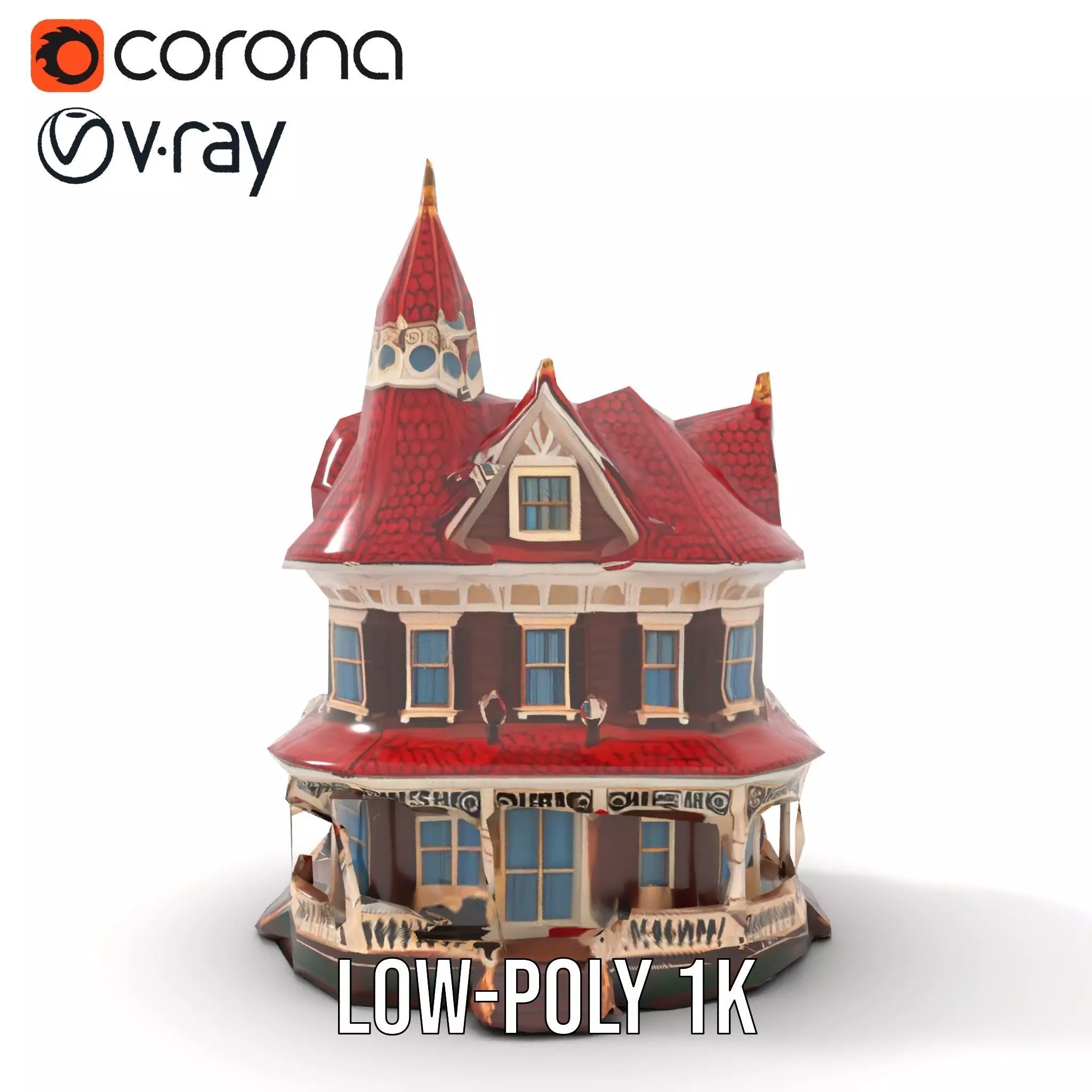 Victorian House model pack Low-poly 3D model_22