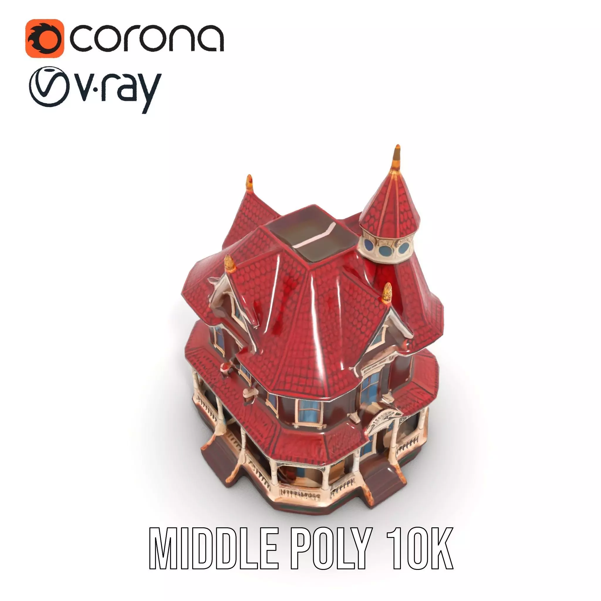 Victorian House model pack Low-poly 3D model_14