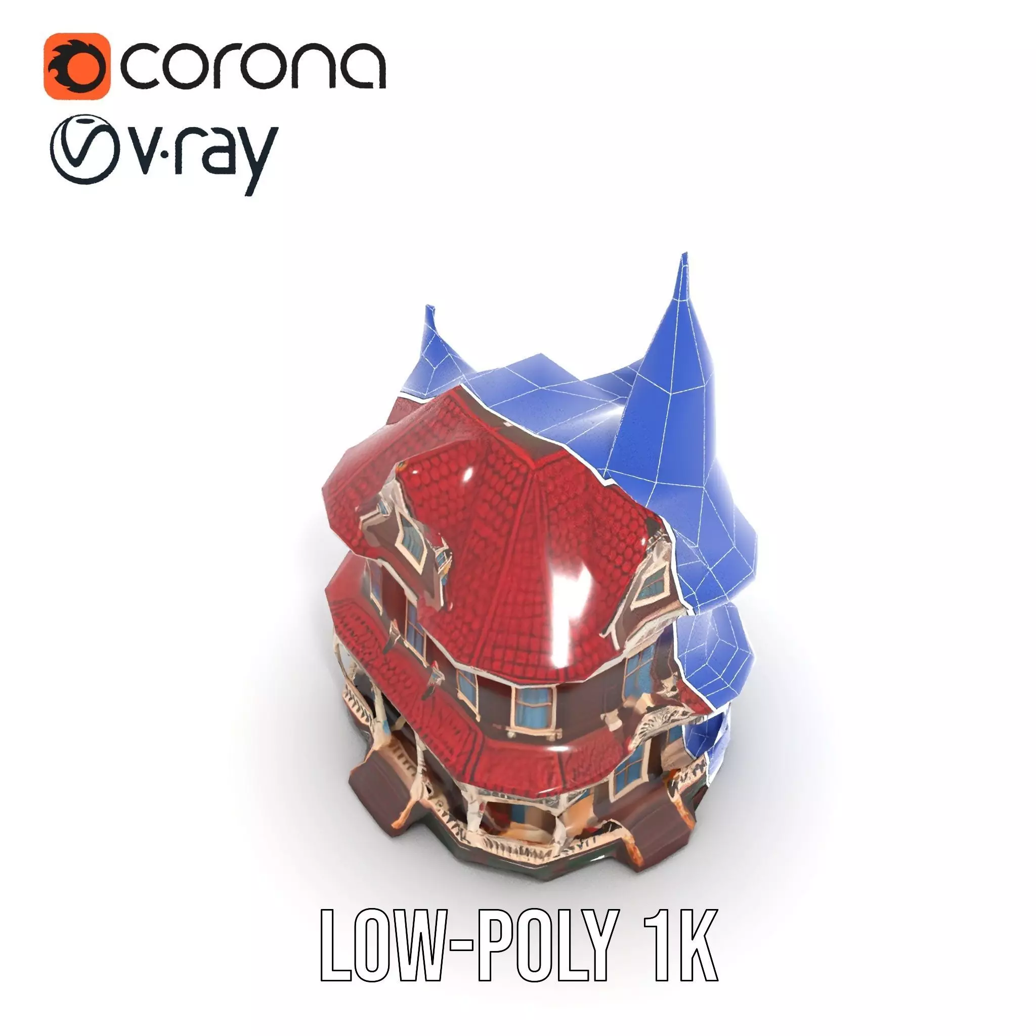 Victorian House model pack Low-poly 3D model_17