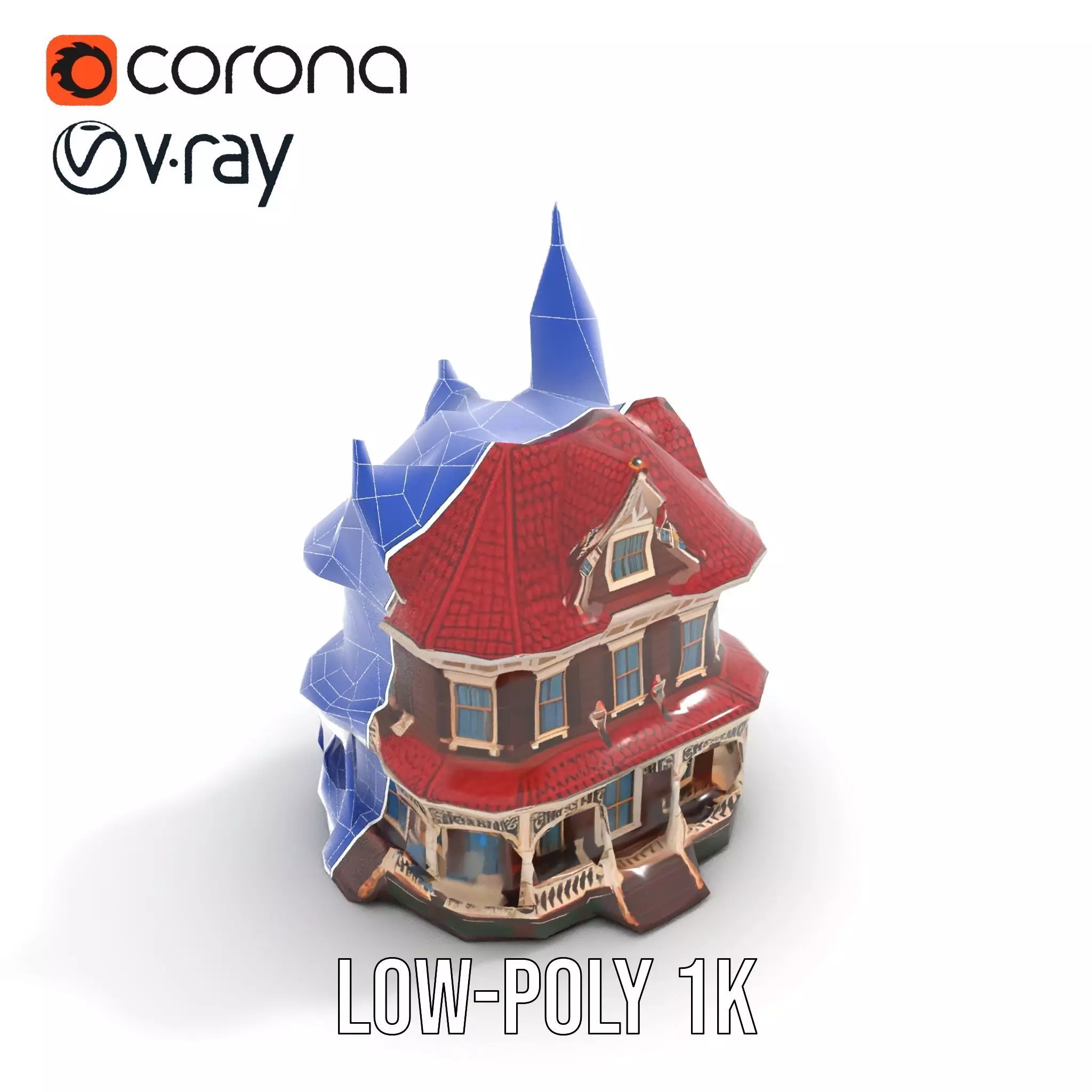 Victorian House model pack Low-poly 3D model_15