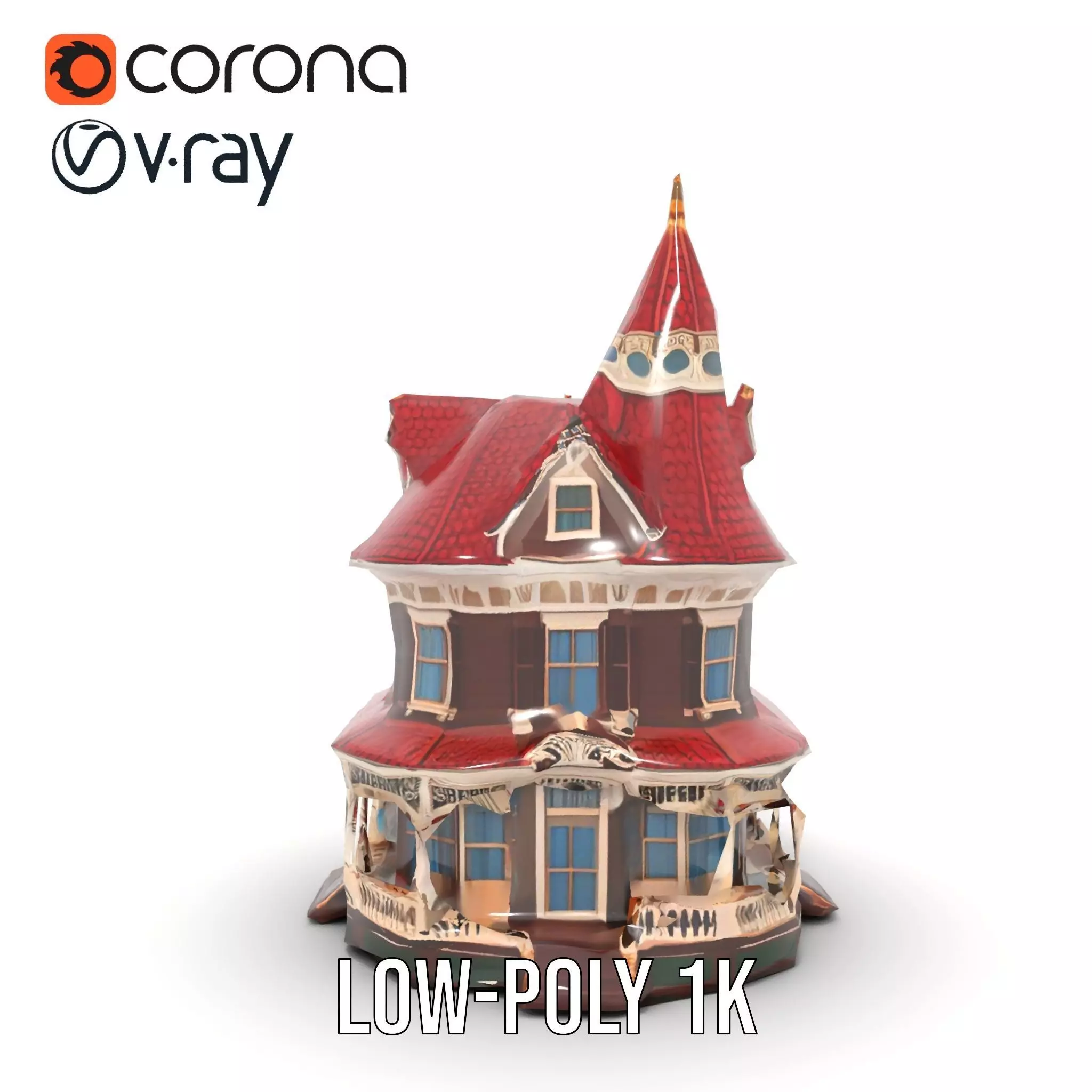 Victorian House model pack Low-poly 3D model_9
