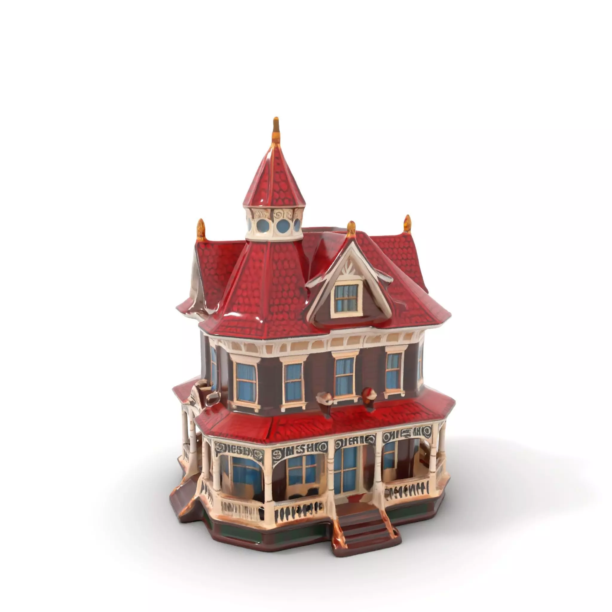 Victorian House model pack Low-poly 3D model_0