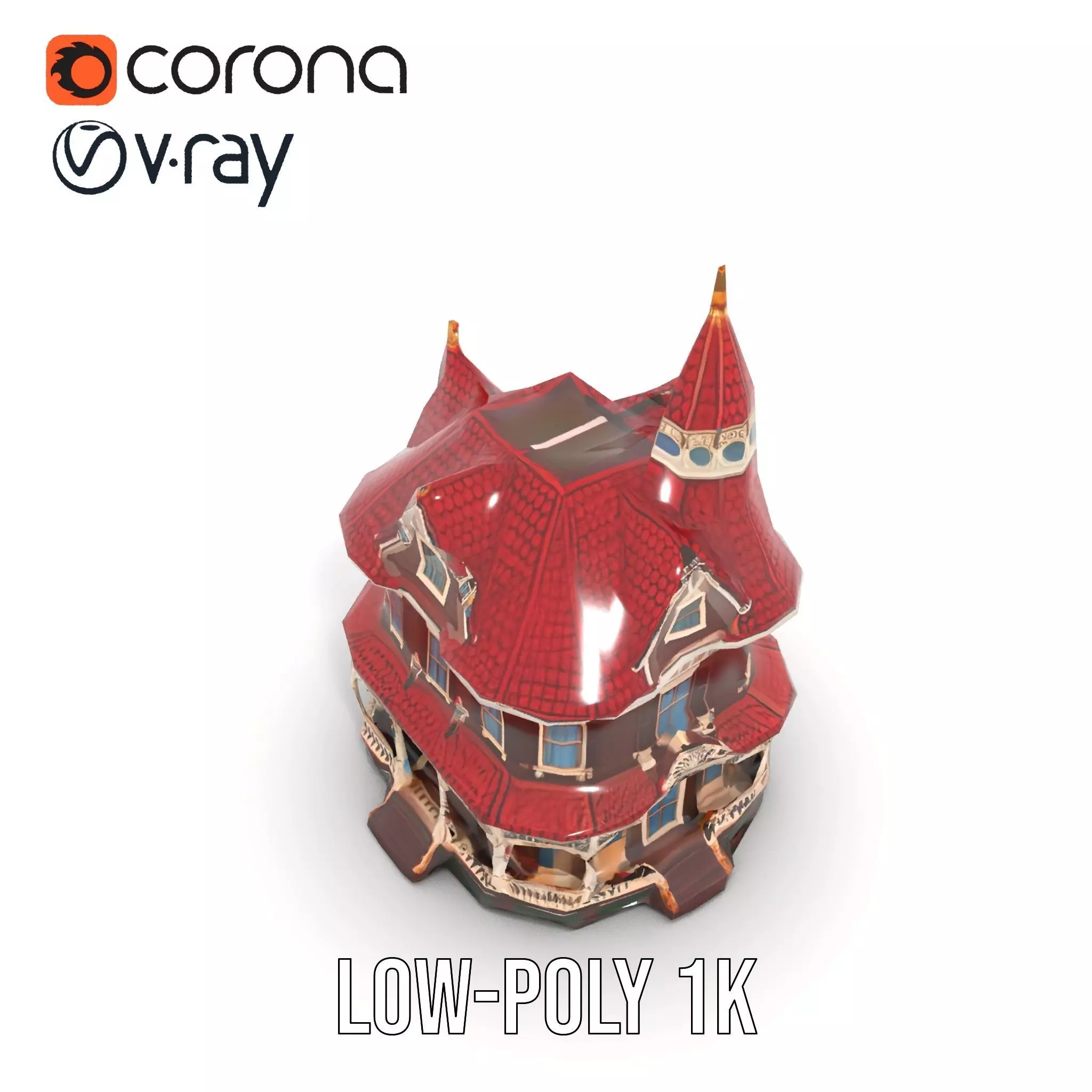 Victorian House model pack Low-poly 3D model_12