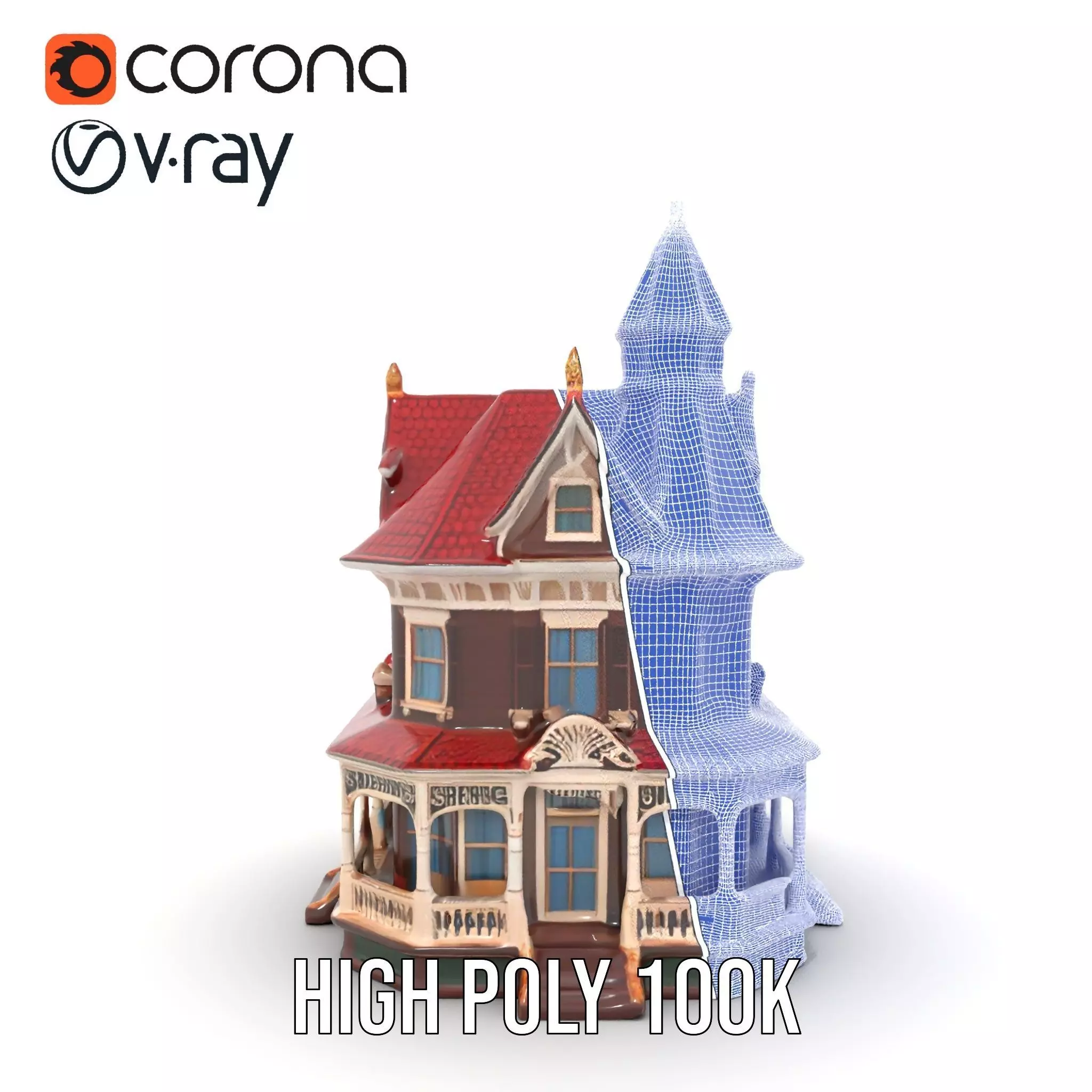 Victorian House model pack Low-poly 3D model_26