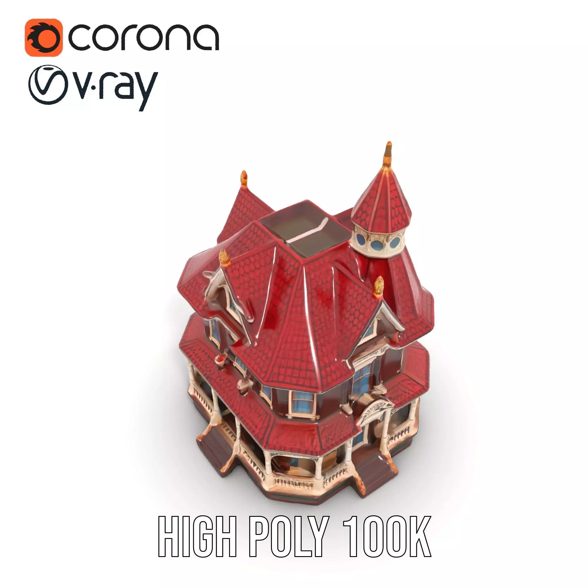 Victorian House model pack Low-poly 3D model_20
