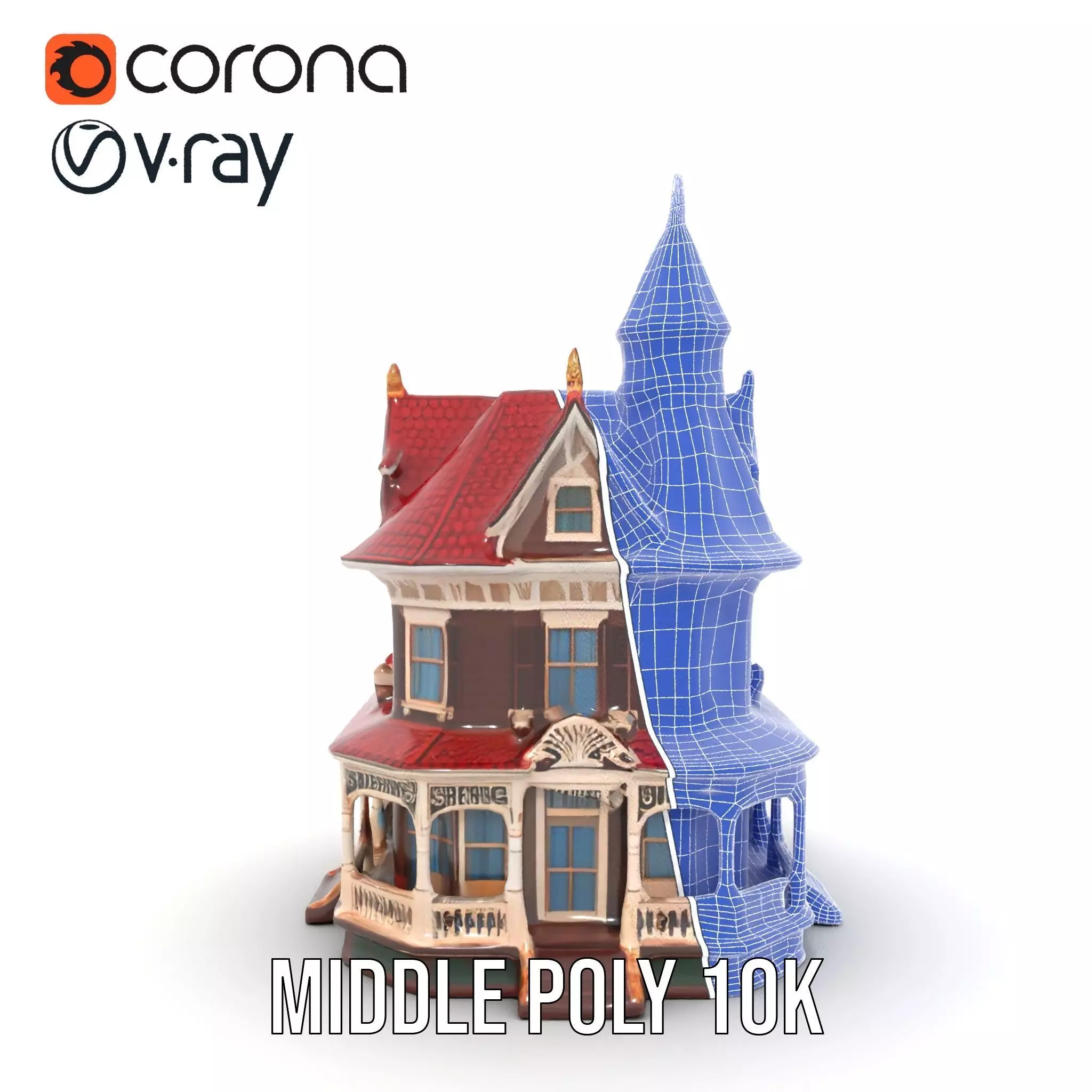 Victorian House model pack Low-poly 3D model_30