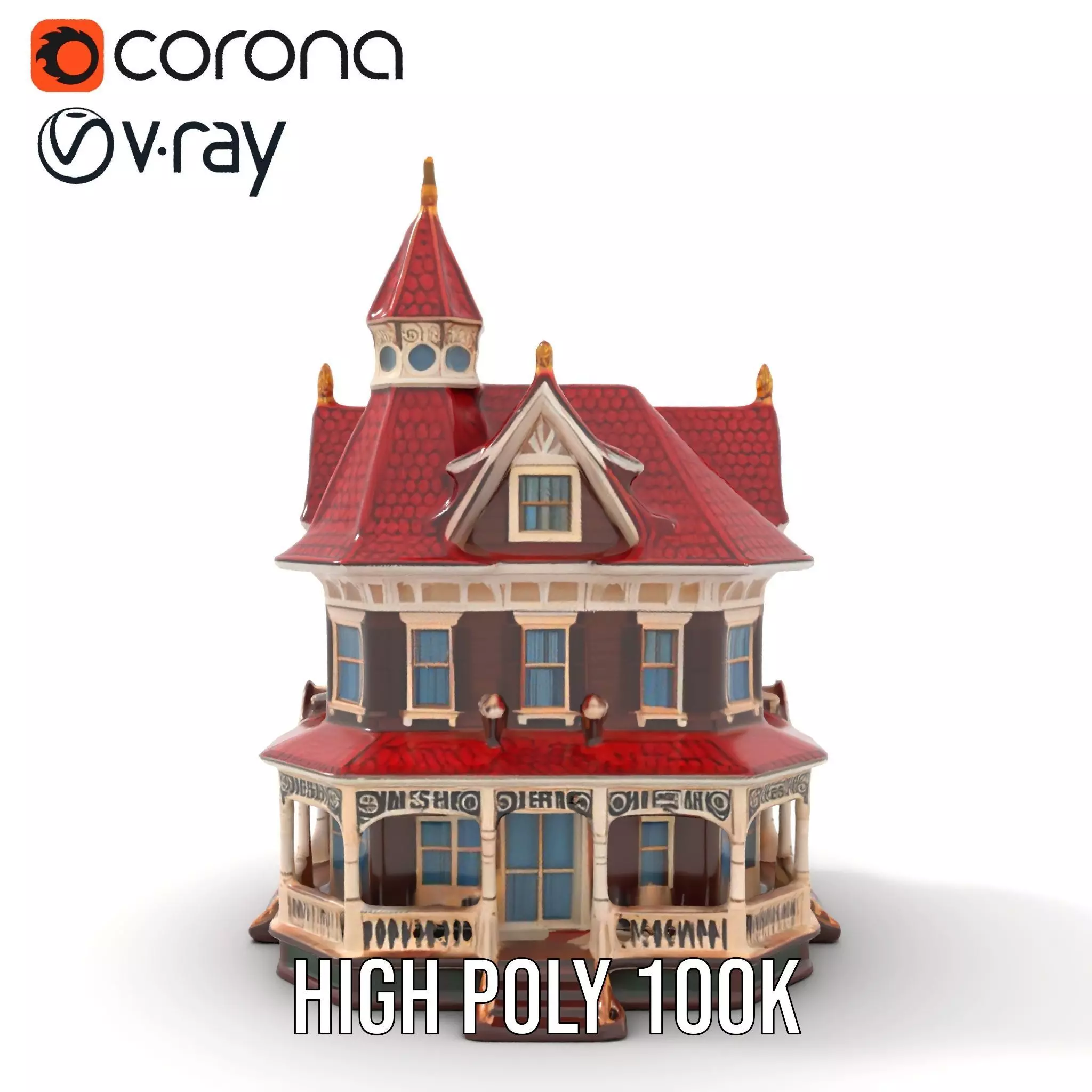 Victorian House model pack Low-poly 3D model_23