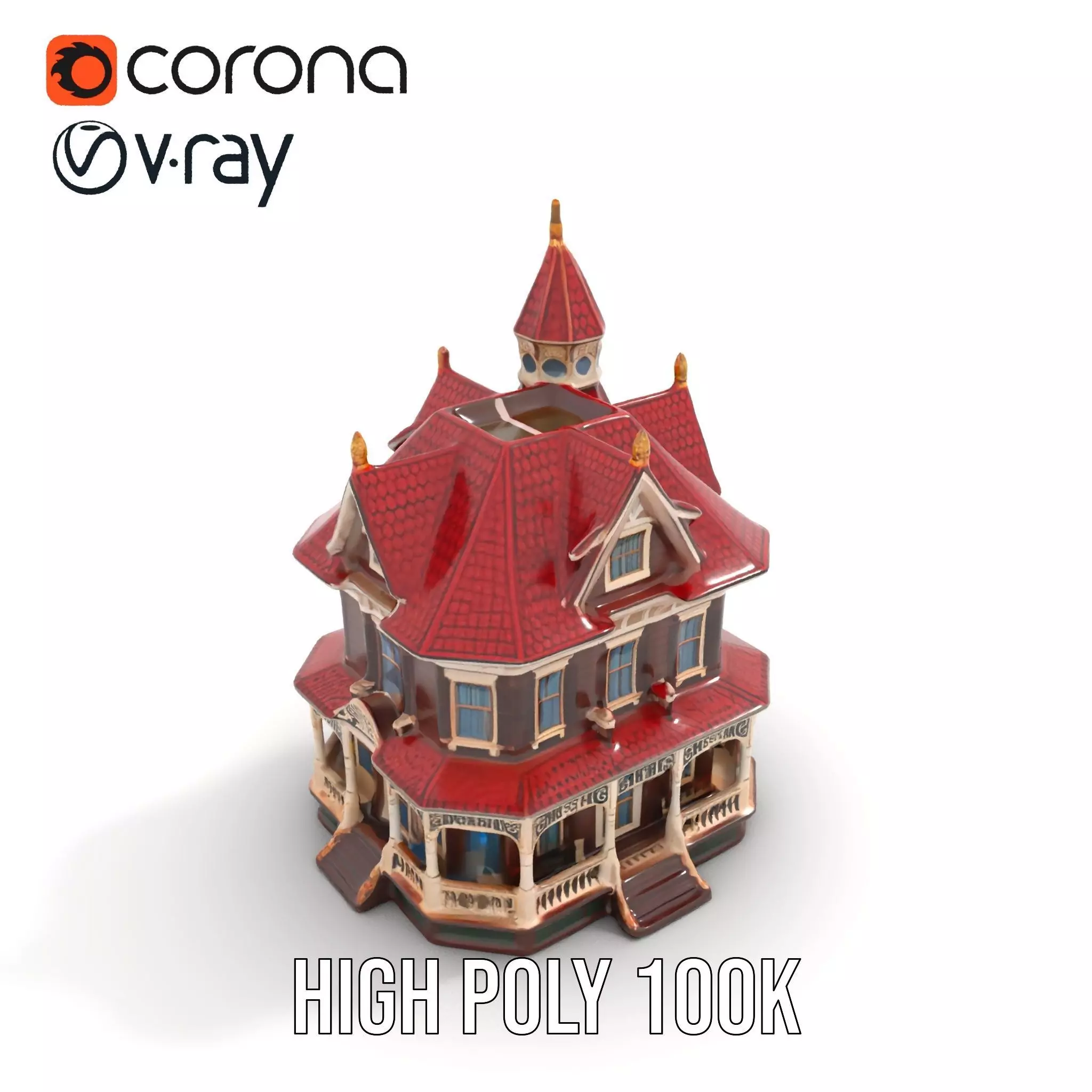 Victorian House model pack Low-poly 3D model_13