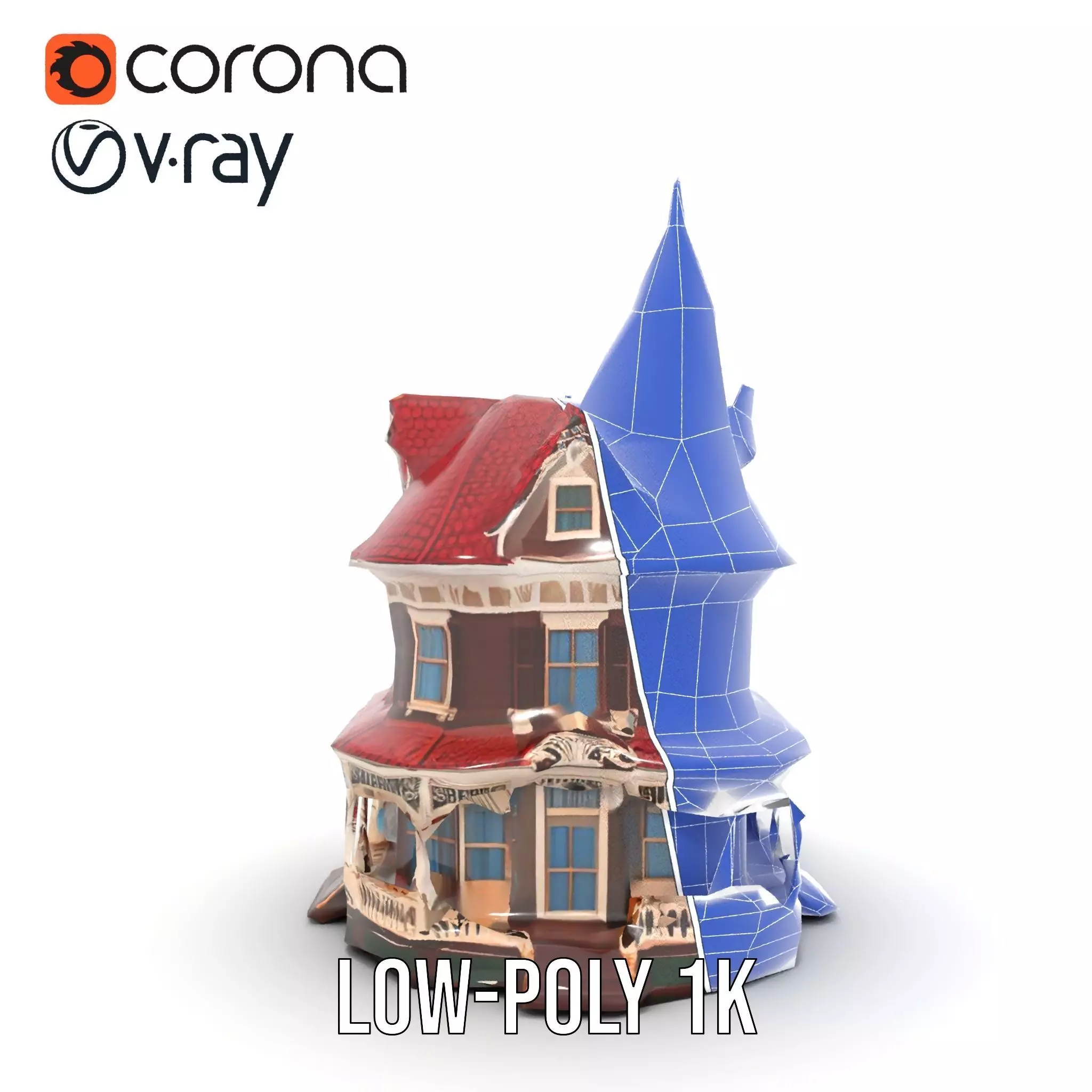 Victorian House model pack Low-poly 3D model_28
