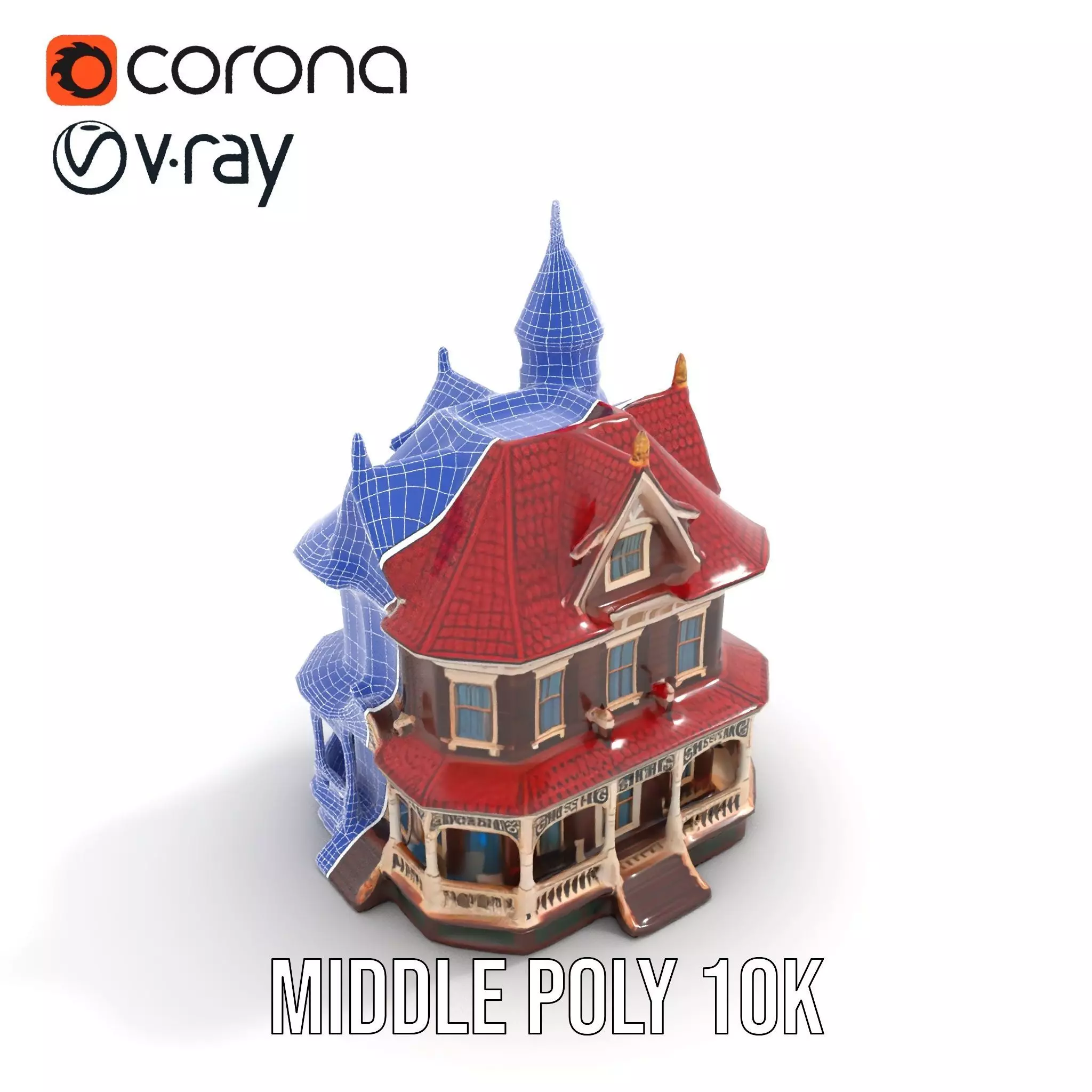 Victorian House model pack Low-poly 3D model_16