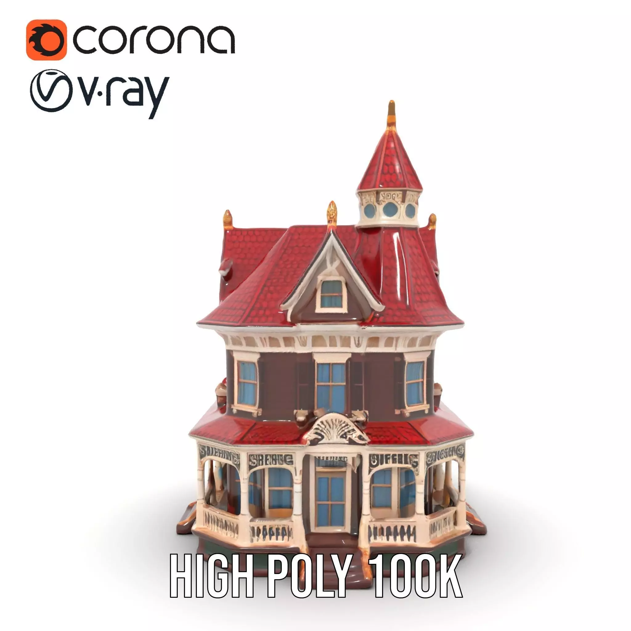 Victorian House model pack Low-poly 3D model_33