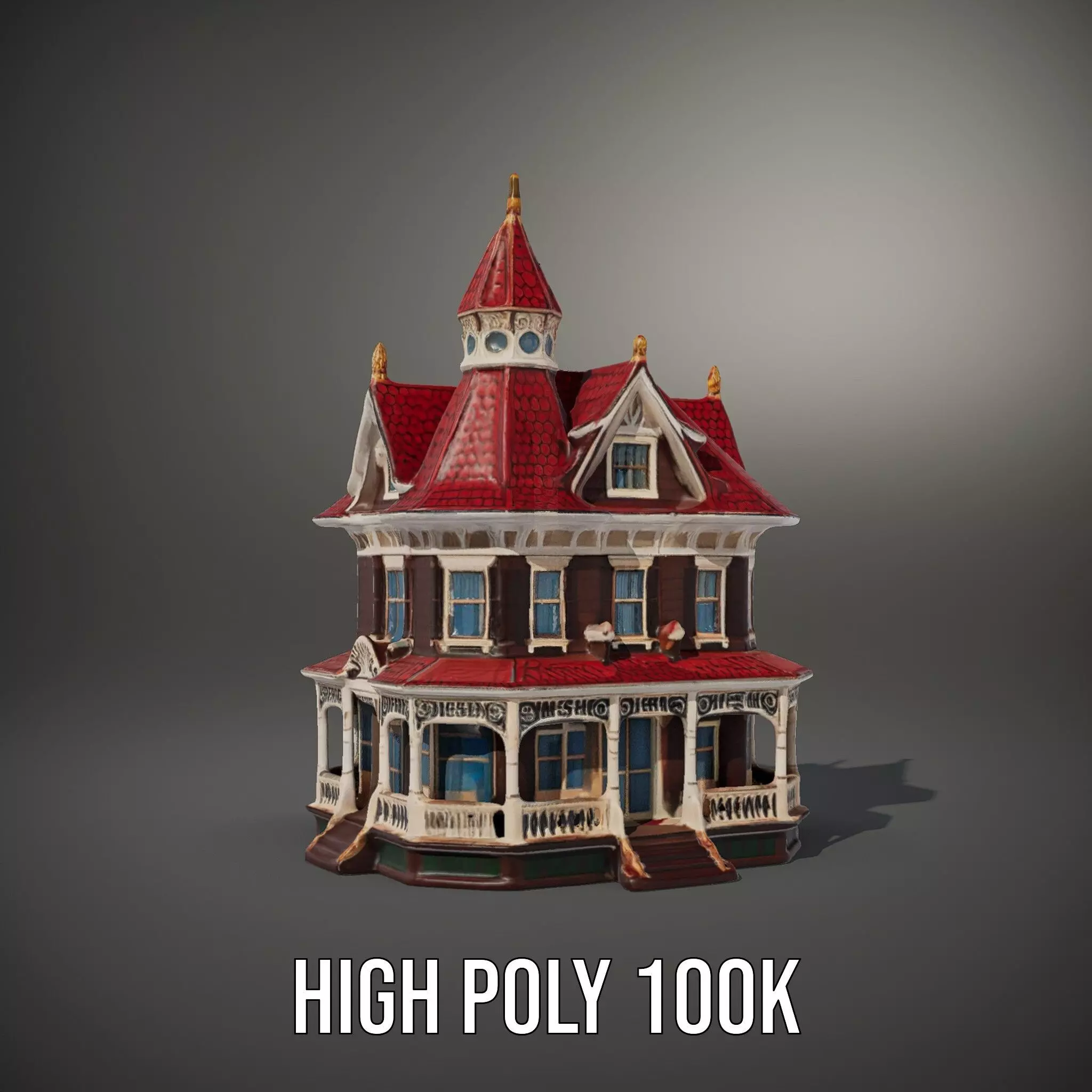 Victorian House model pack Low-poly 3D model_10