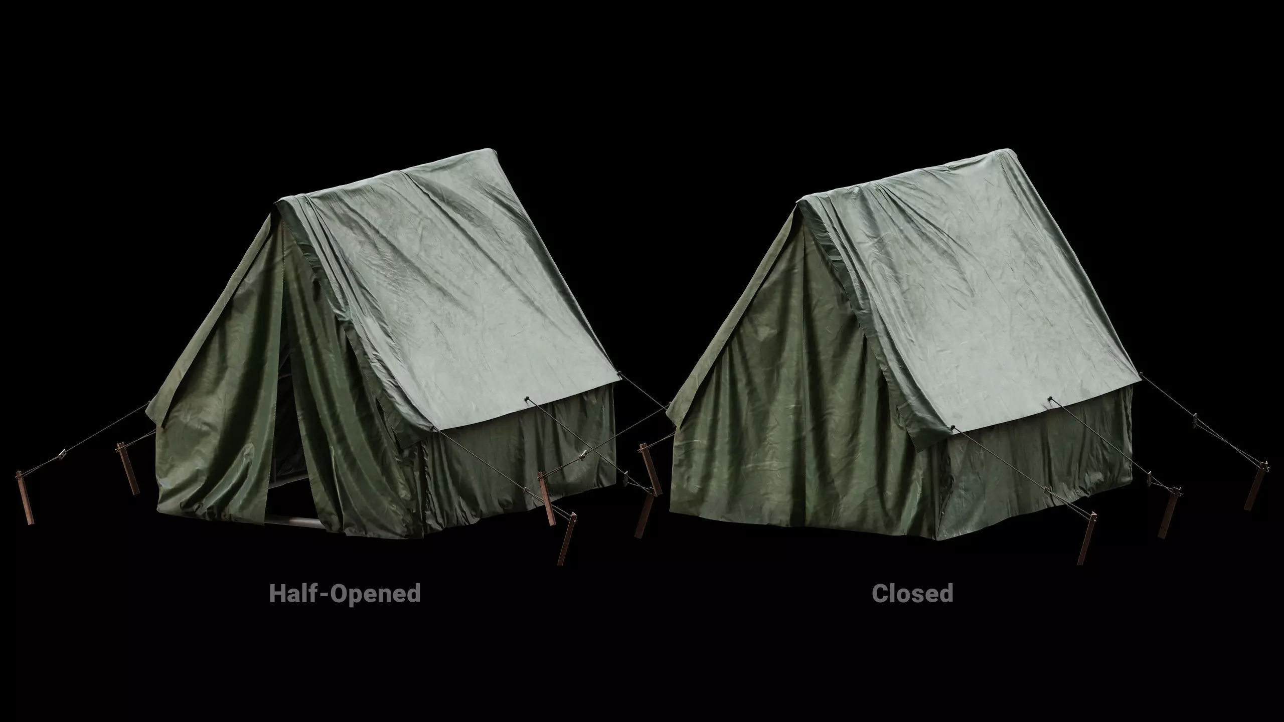 Military Tent 02 Low-poly 3D model_10