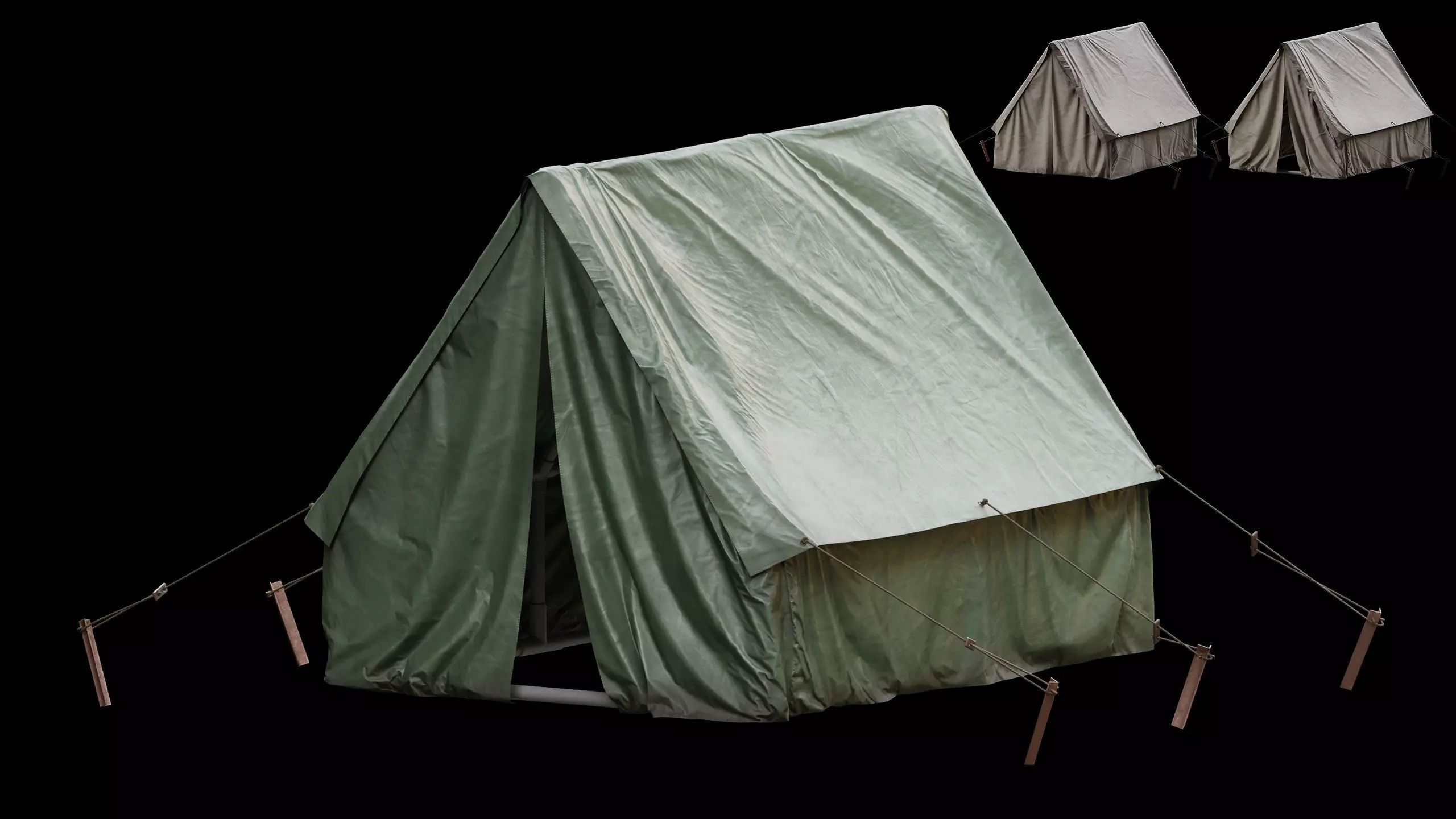 Military Tent 02 Low-poly 3D model_0