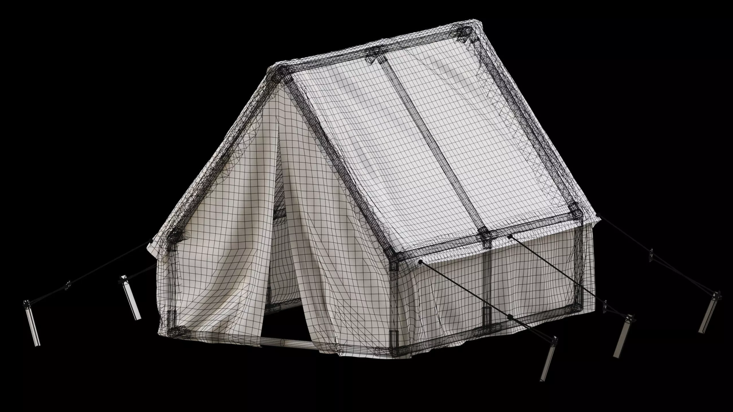 Military Tent 02 Low-poly 3D model_11