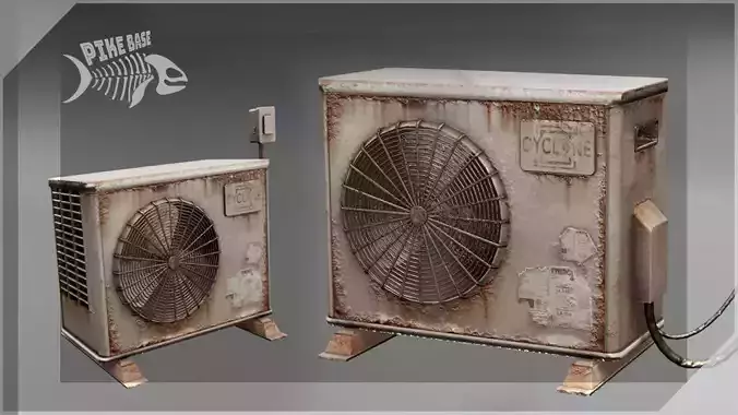 Post Apocalyptic Rusty Air Conditioner 