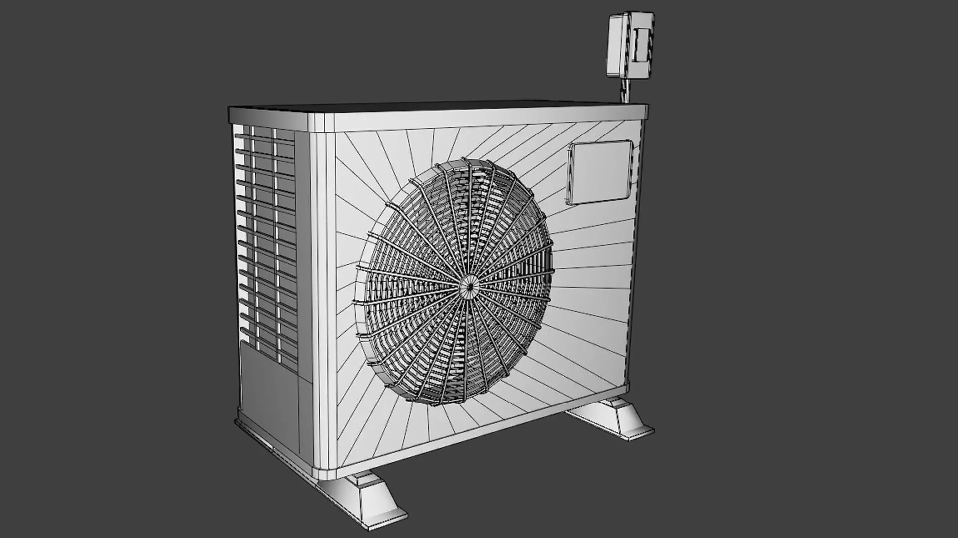 Post Apocalyptic Rusty Air Conditioner  Low-poly 3D model_7