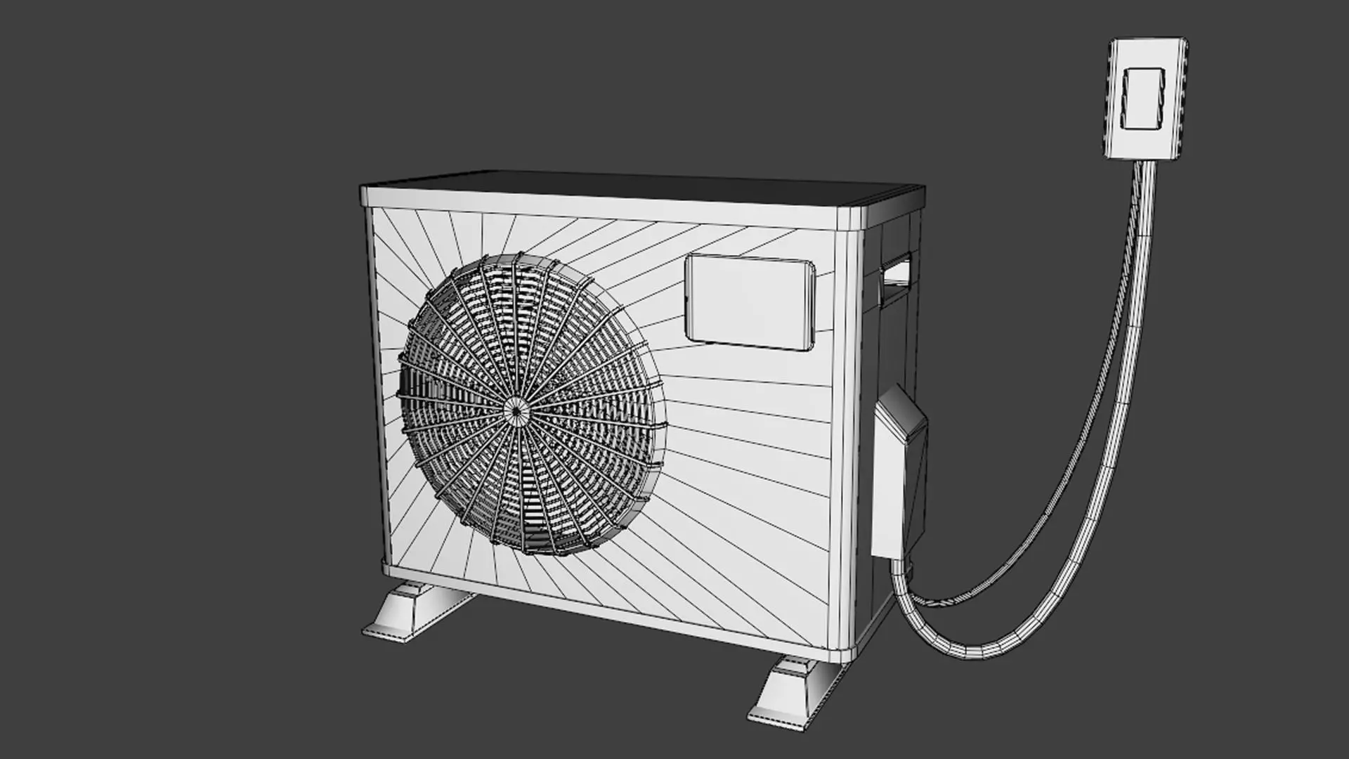 Post Apocalyptic Rusty Air Conditioner  Low-poly 3D model_6