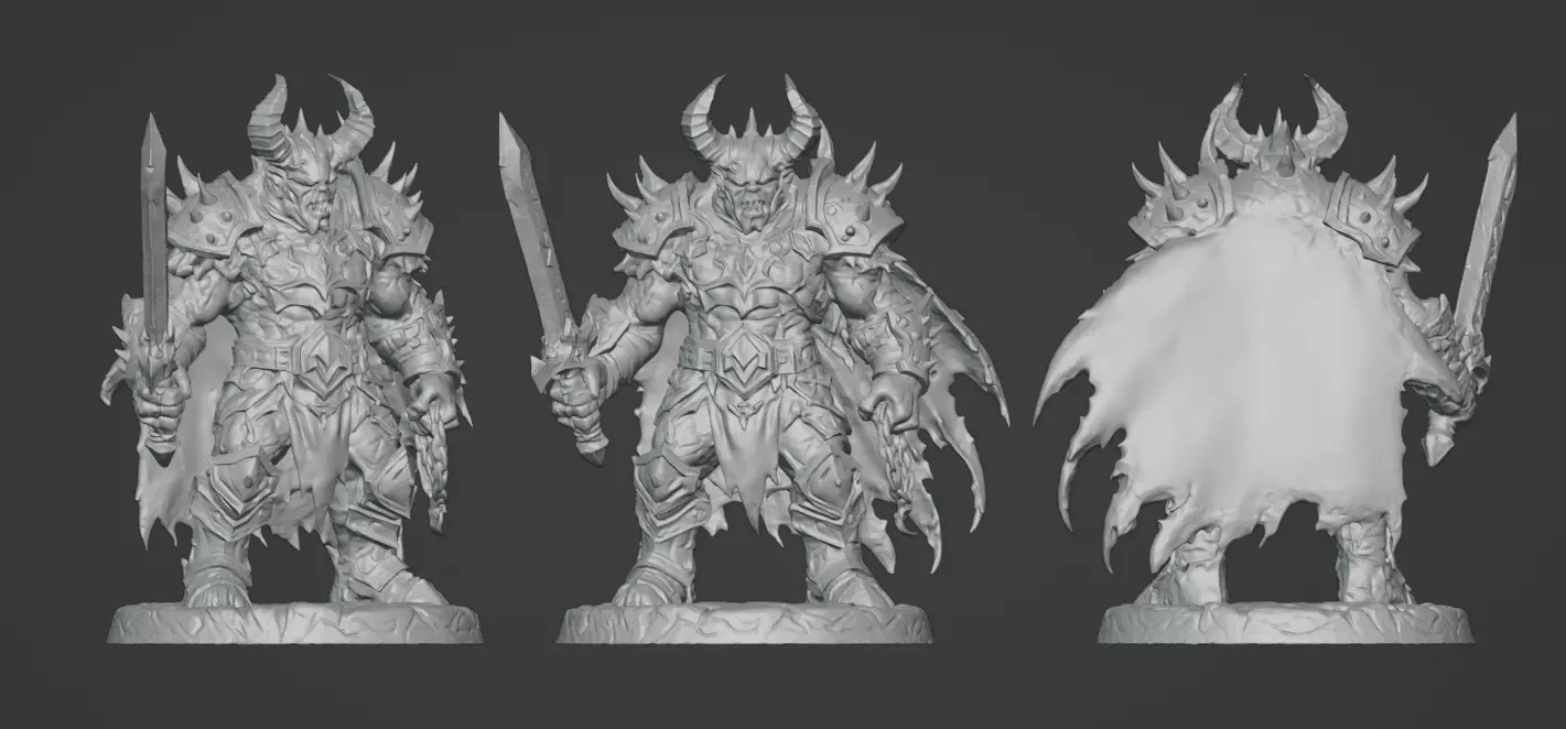 Demonic Warrior Tabletop Miniature 3D print model