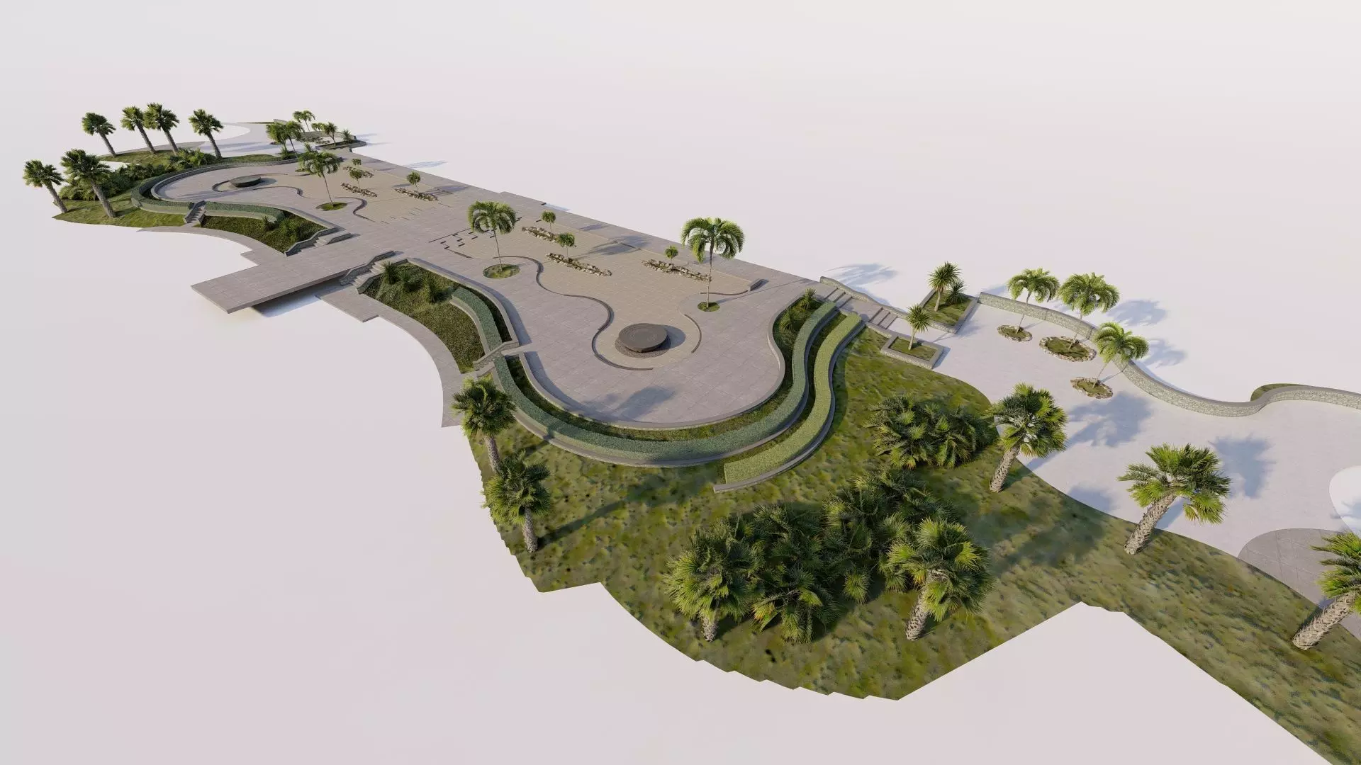 public park-Private Park Landscape 3D model