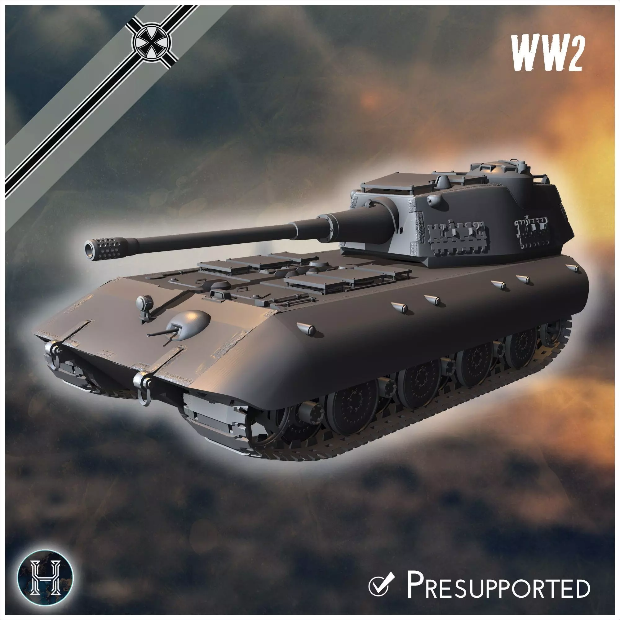 E-100 ausf B Raubtier Entwicklung tank destroyer - Germany Eas 3D print model_10