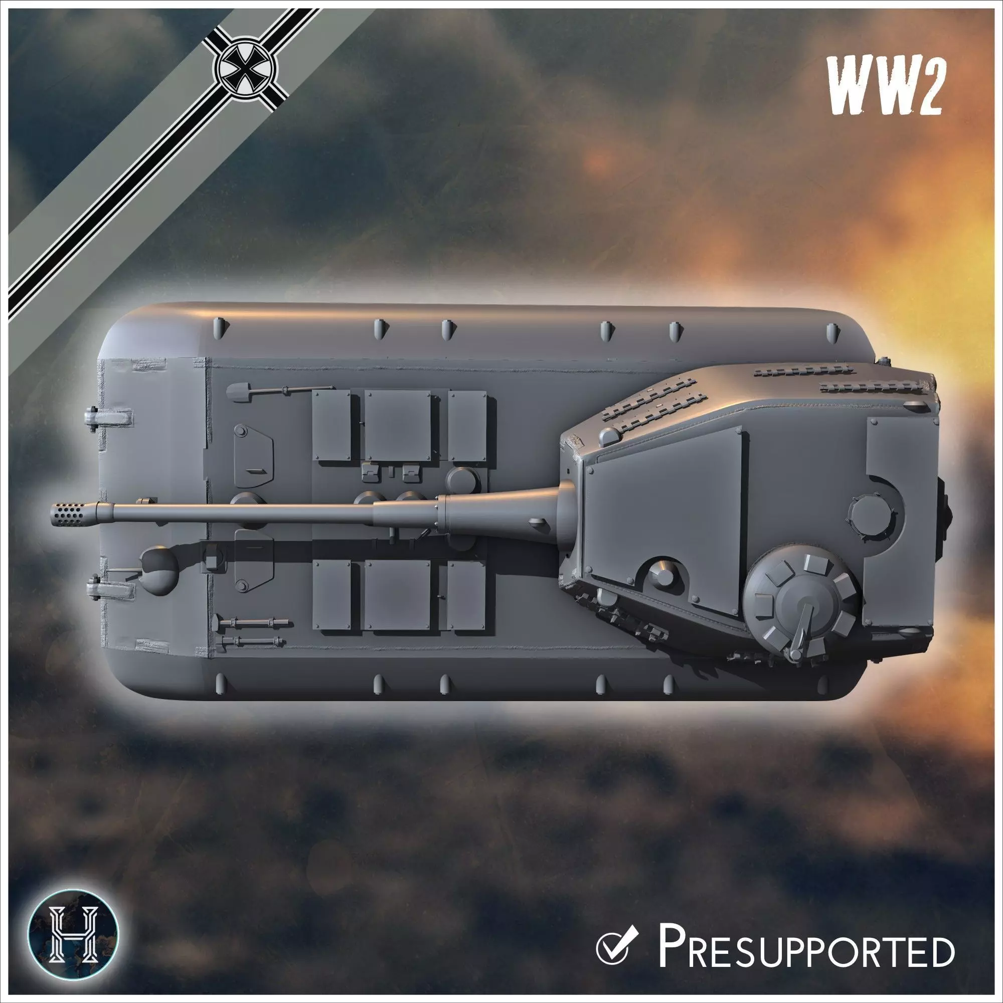 E-100 ausf B Raubtier Entwicklung tank destroyer - Germany Eas 3D print model_5