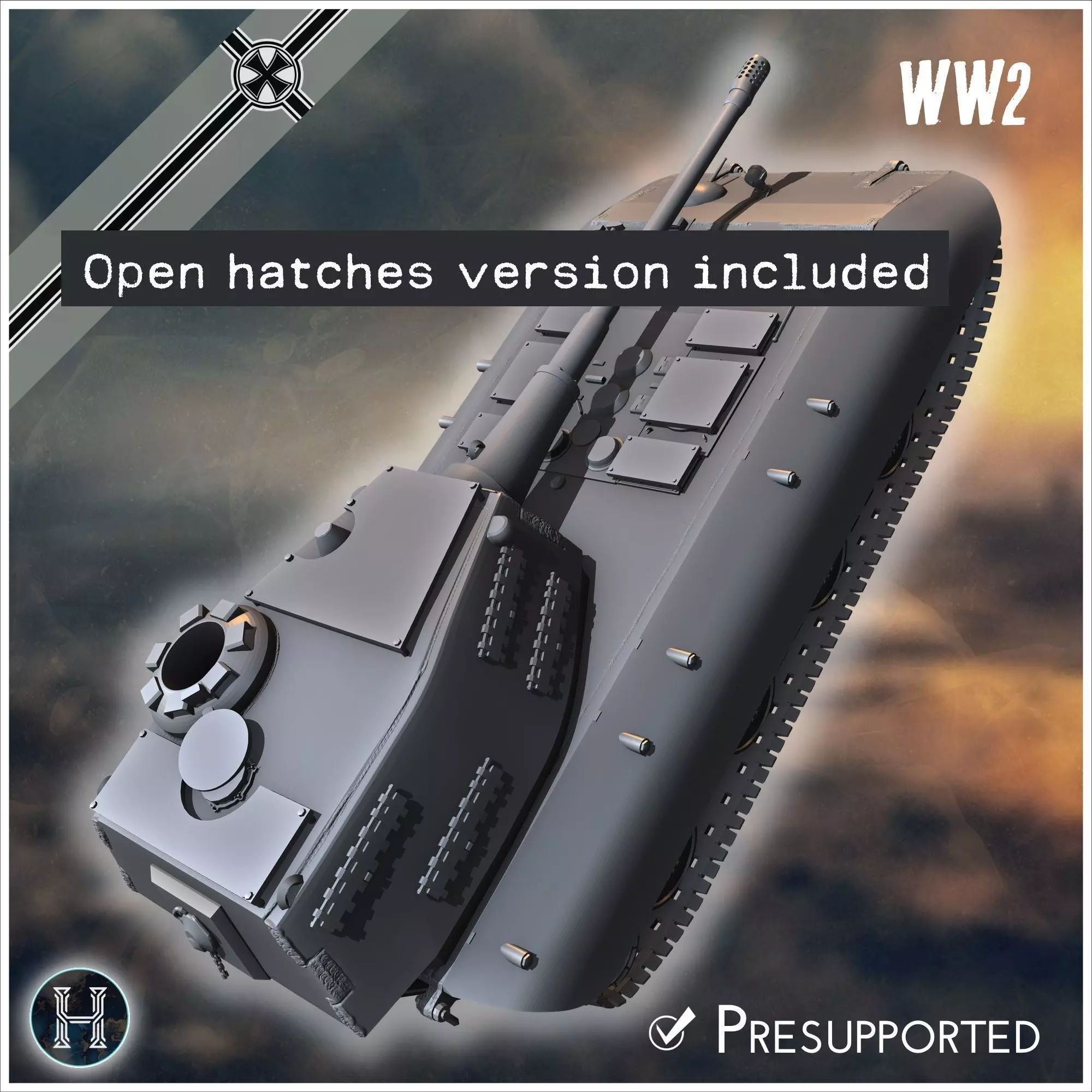 E-100 ausf B Raubtier Entwicklung tank destroyer - Germany Eas 3D print model_15