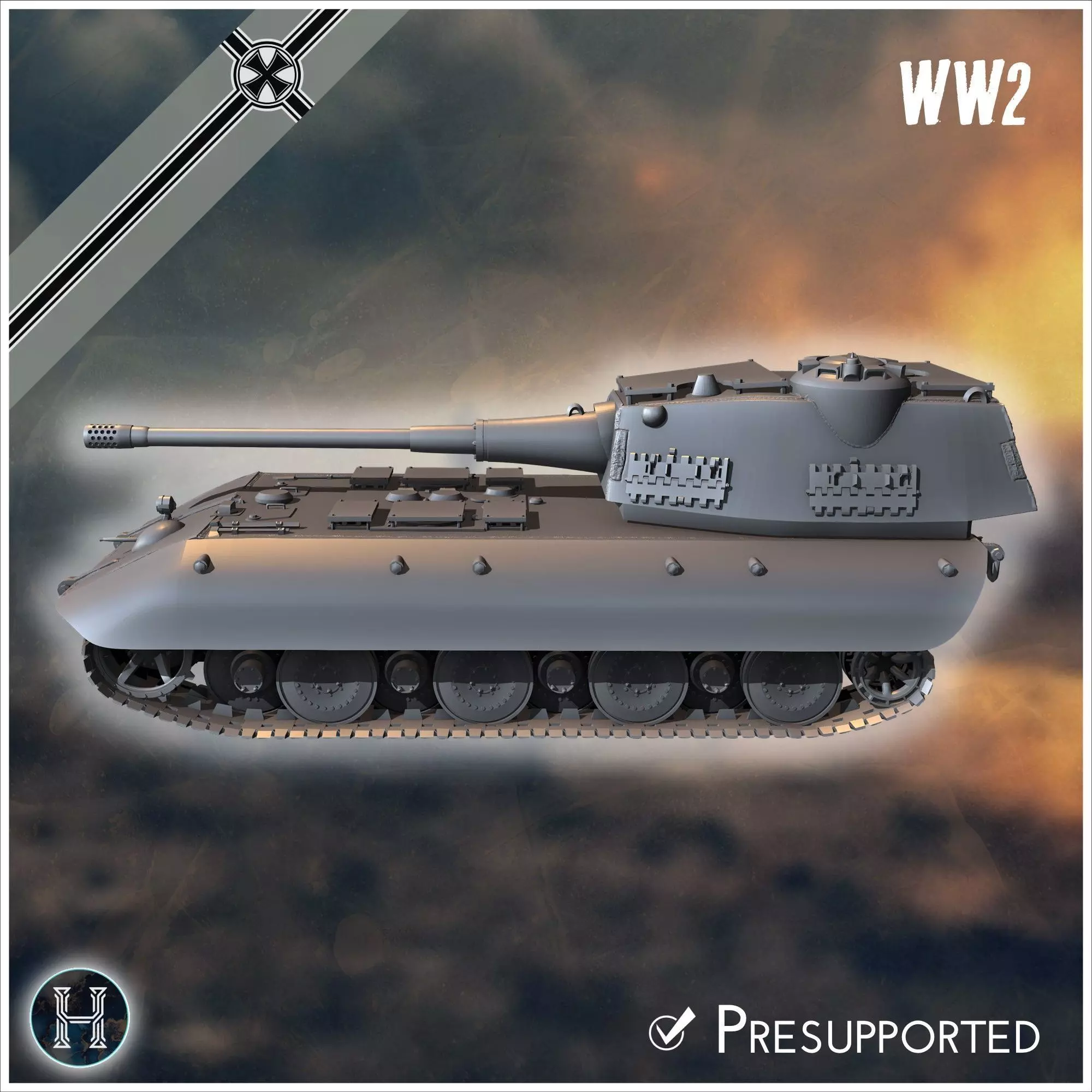 E-100 ausf B Raubtier Entwicklung tank destroyer - Germany Eas 3D print model_6