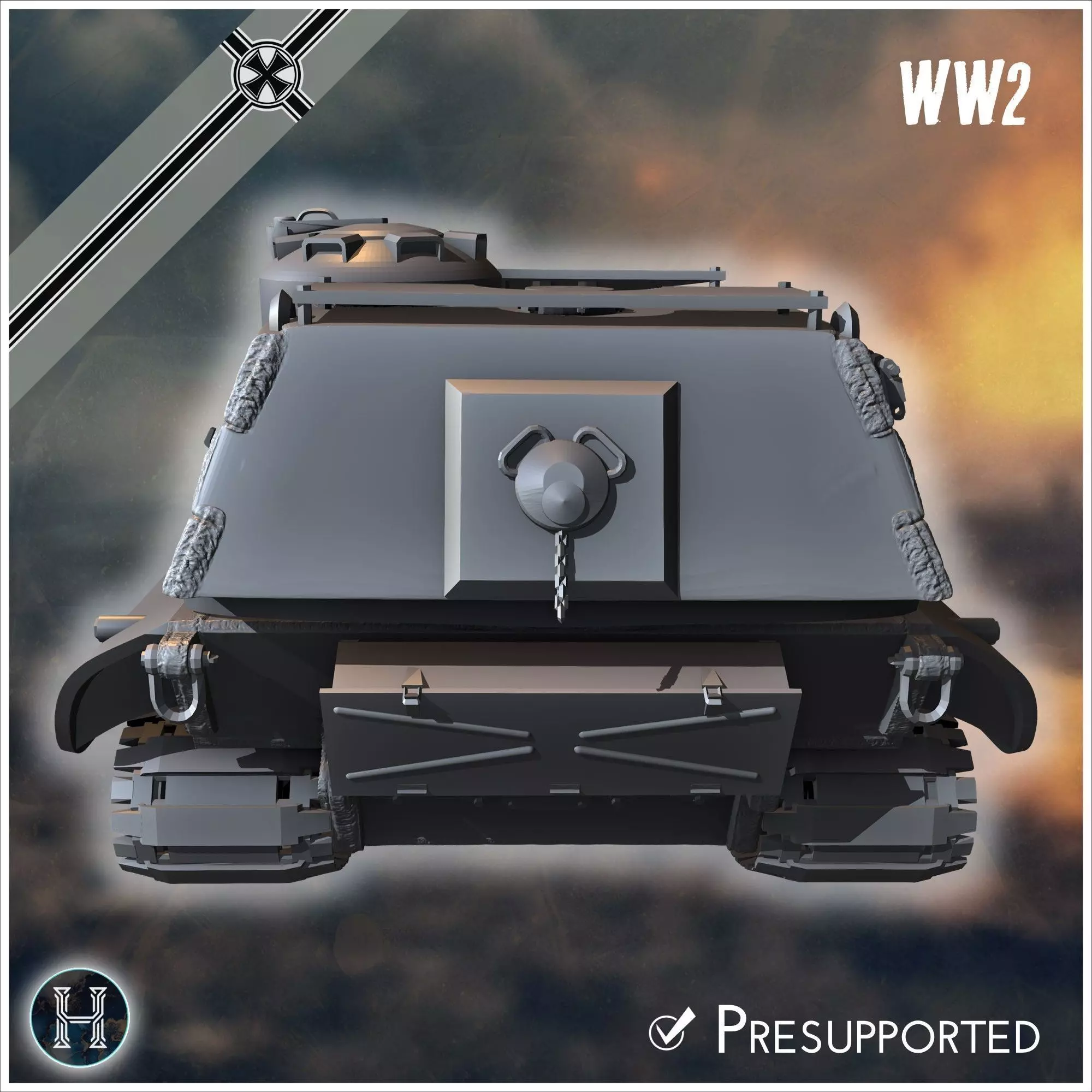 E-100 ausf B Raubtier Entwicklung tank destroyer - Germany Eas 3D print model_2