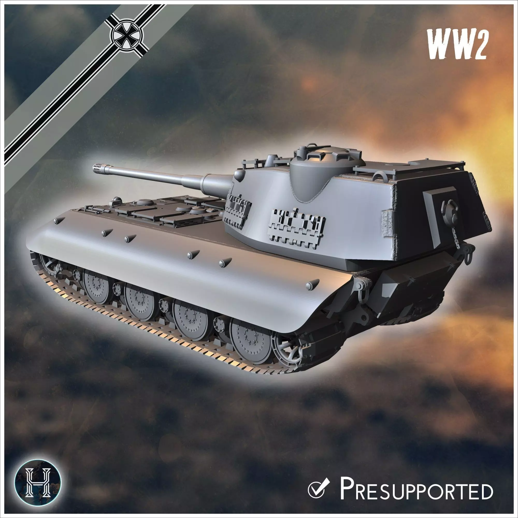 E-100 ausf B Raubtier Entwicklung tank destroyer - Germany Eas 3D print model_3