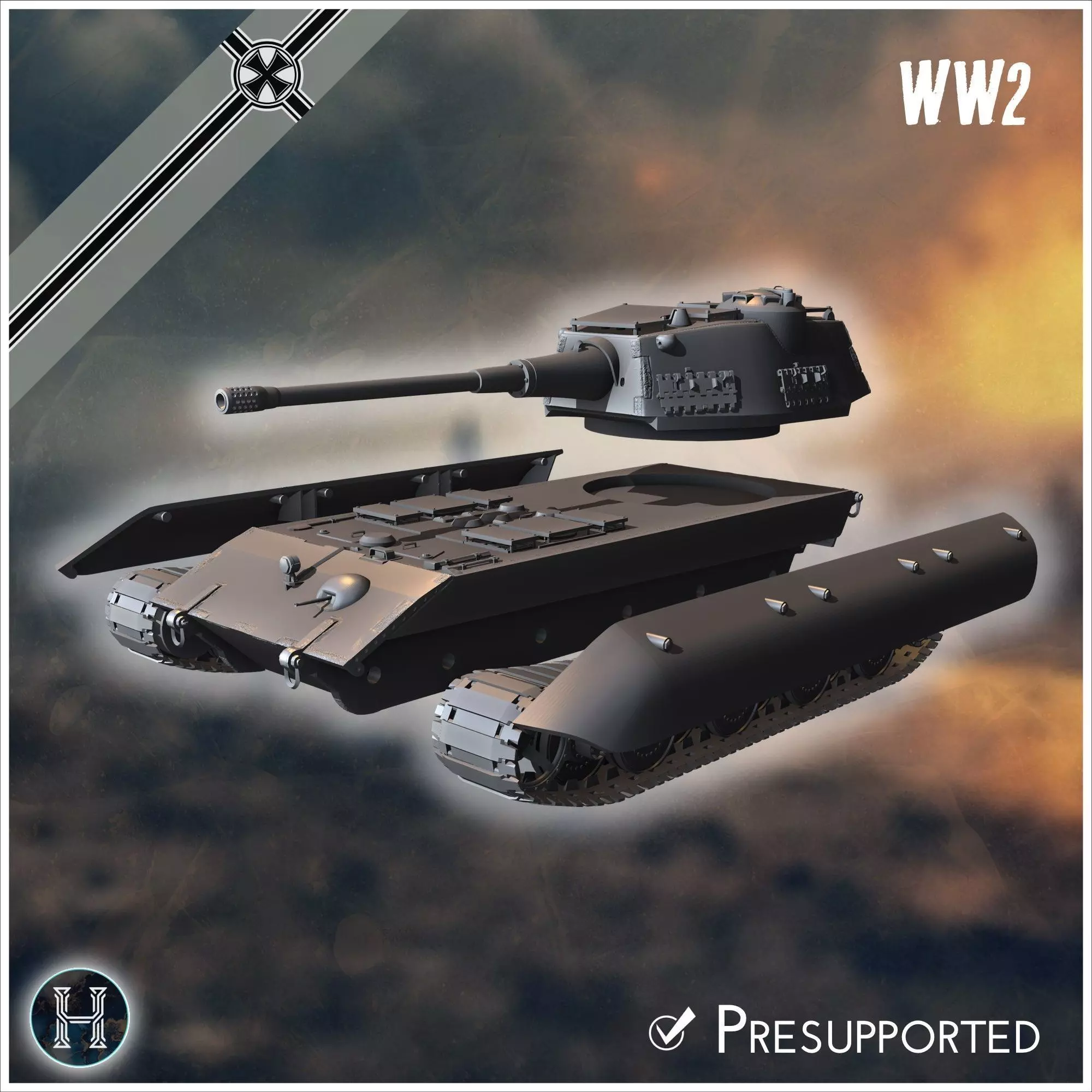 E-100 ausf B Raubtier Entwicklung tank destroyer - Germany Eas 3D print model_9