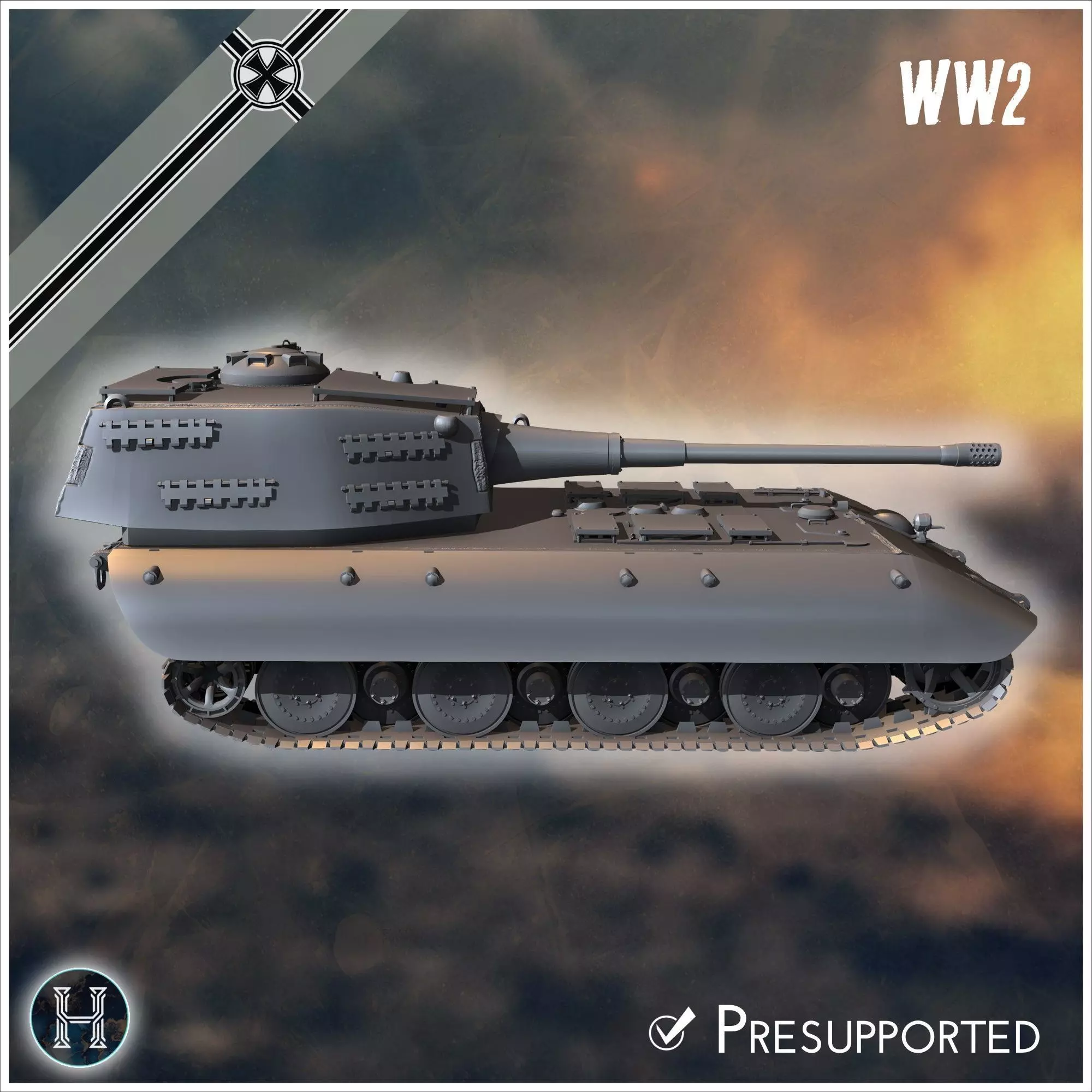 E-100 ausf B Raubtier Entwicklung tank destroyer - Germany Eas 3D print model_14