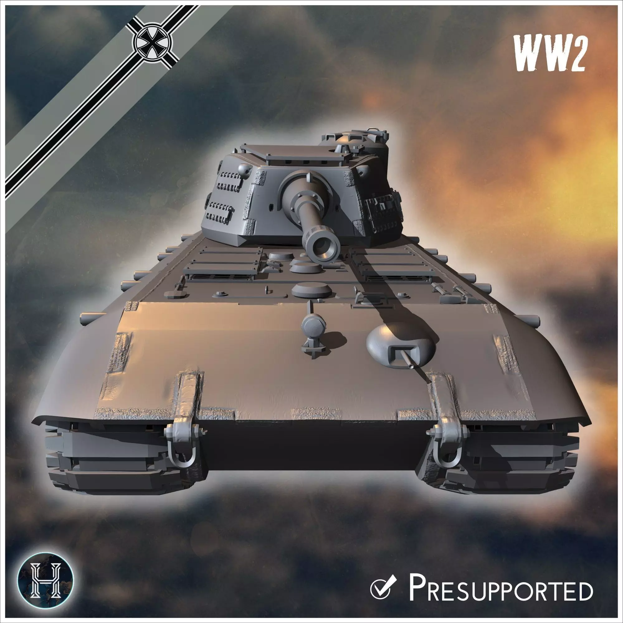 E-100 ausf B Raubtier Entwicklung tank destroyer - Germany Eas 3D print model_11