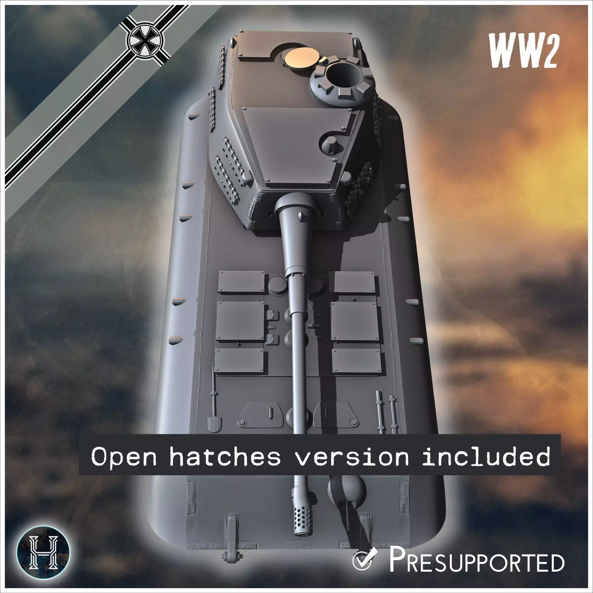 E-100 ausf B Raubtier Entwicklung tank destroyer - Germany Eas 3D print model_13