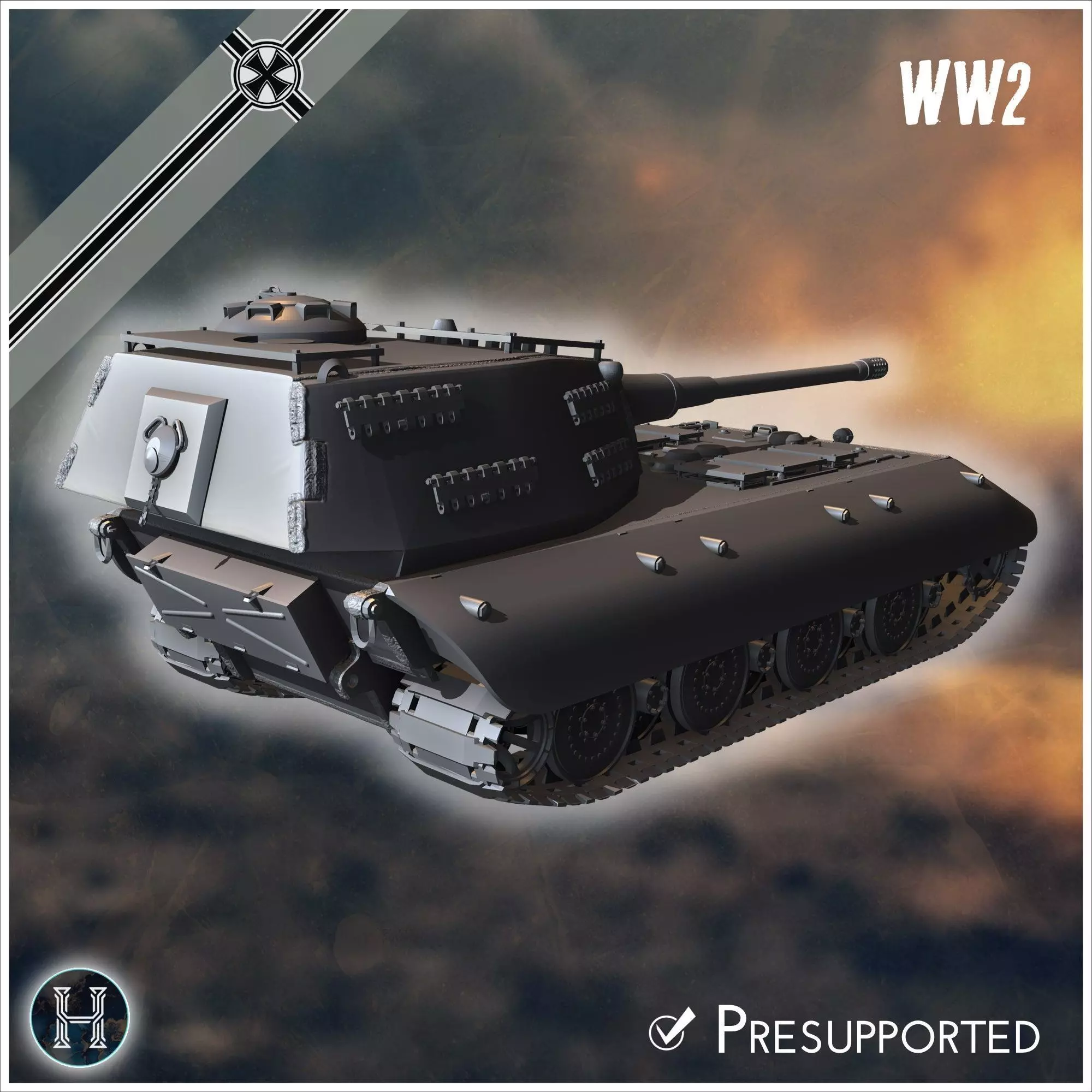 E-100 ausf B Raubtier Entwicklung tank destroyer - Germany Eas 3D print model_1