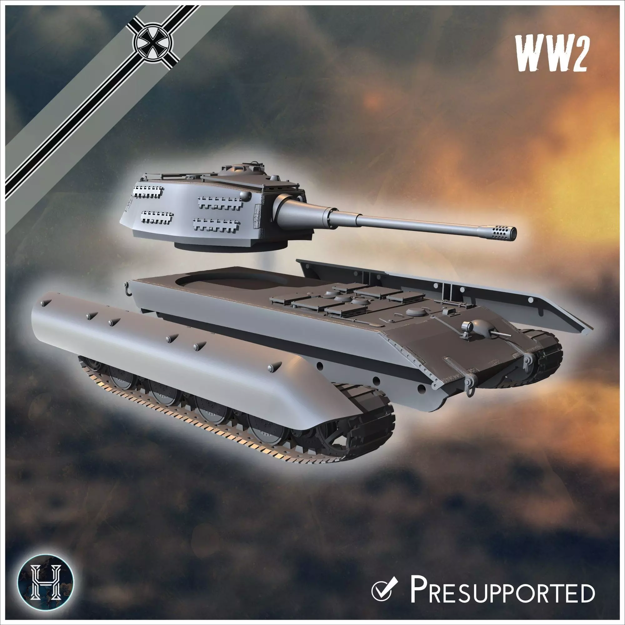 E-100 ausf B Raubtier Entwicklung tank destroyer - Germany Eas 3D print model_12