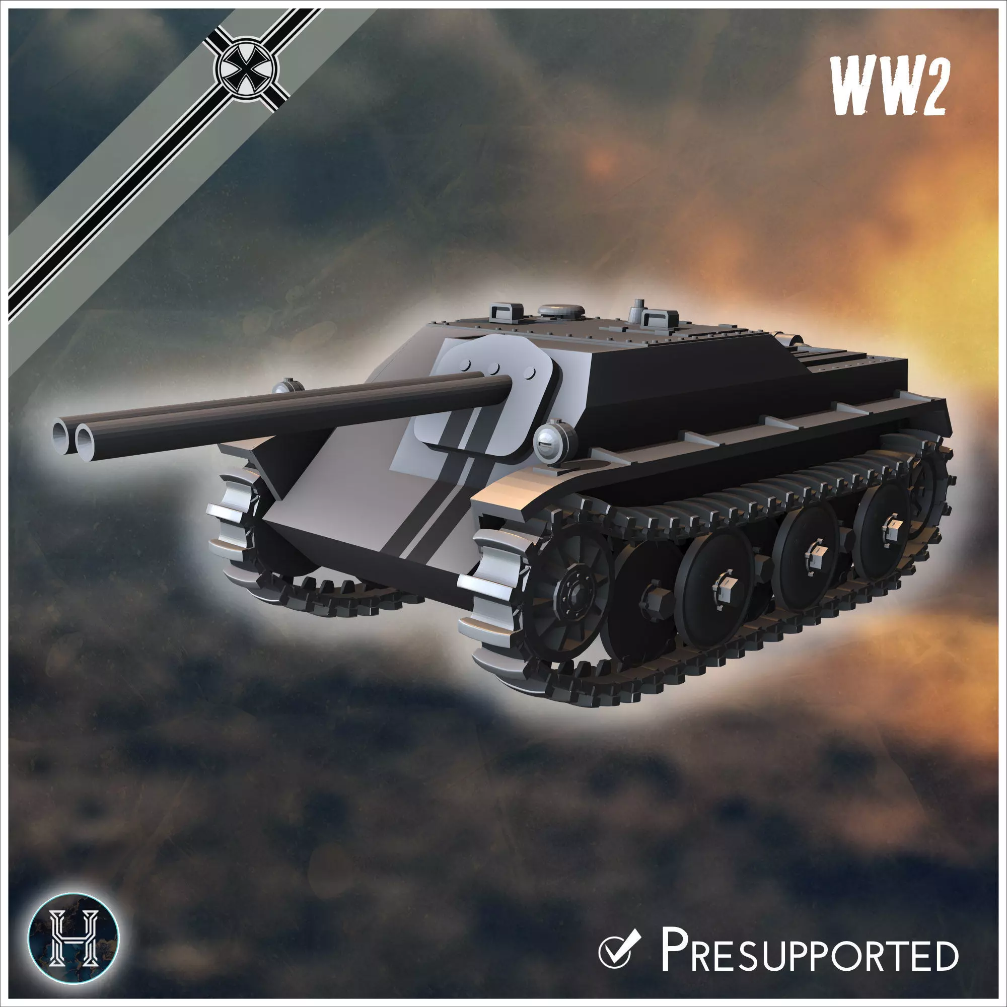 E-5 Panzerkleinzerstorer Rutscher Entwicklung light tank destroy 3D print model_16