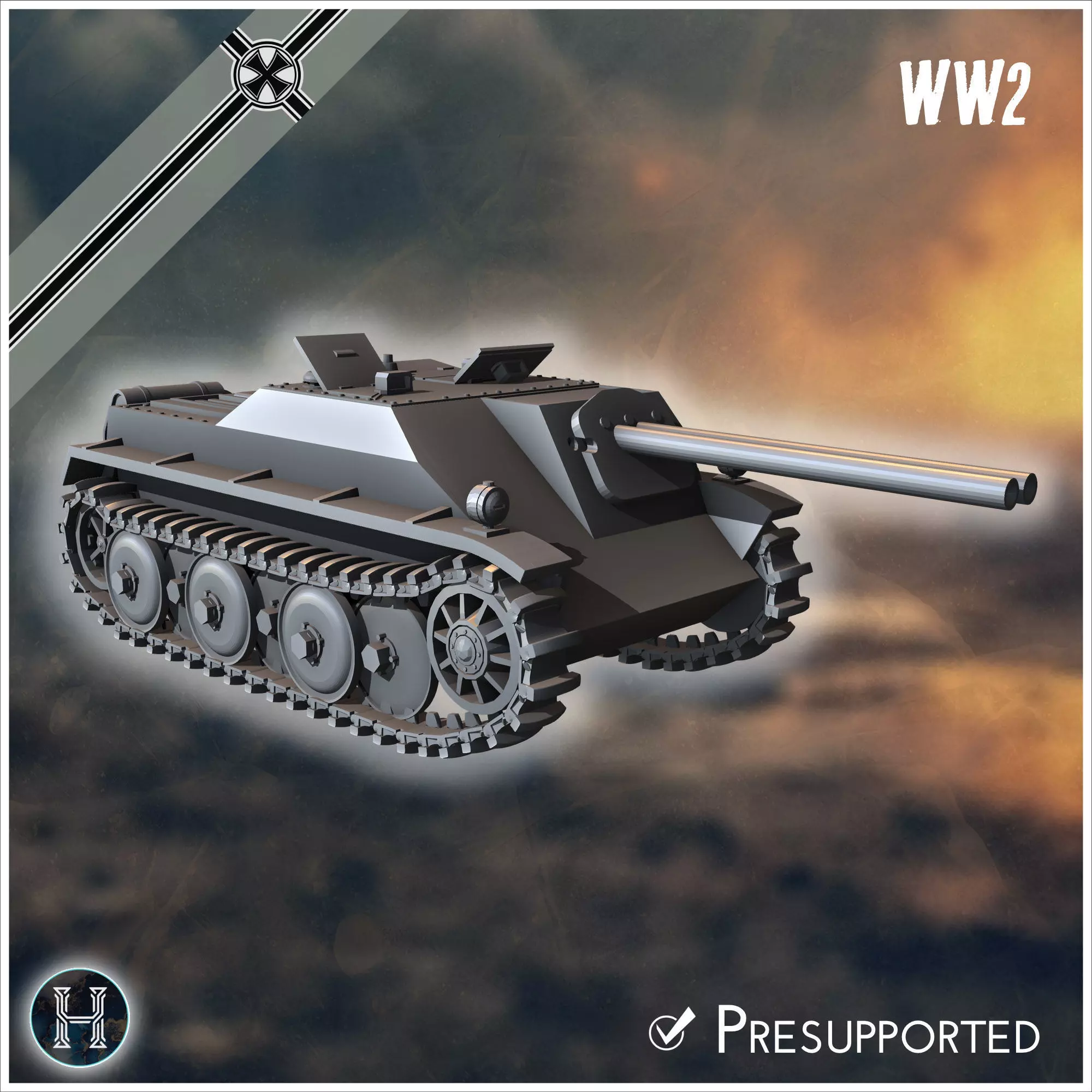 E-5 Panzerkleinzerstorer Rutscher Entwicklung light tank destroy 3D print model_20