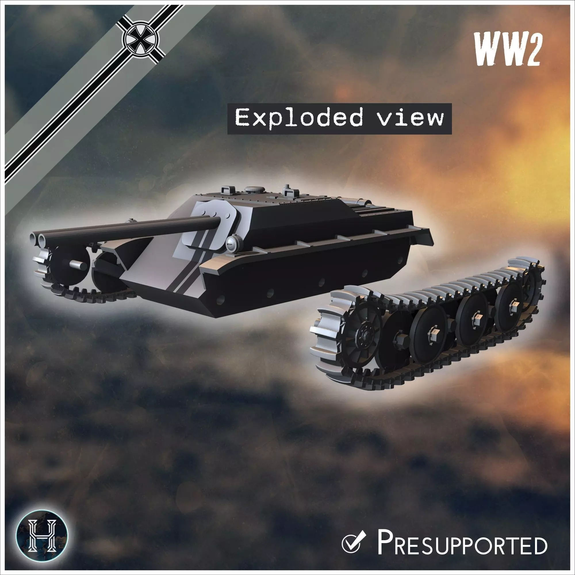 E-5 Panzerkleinzerstorer Rutscher Entwicklung light tank destroy 3D print model_15